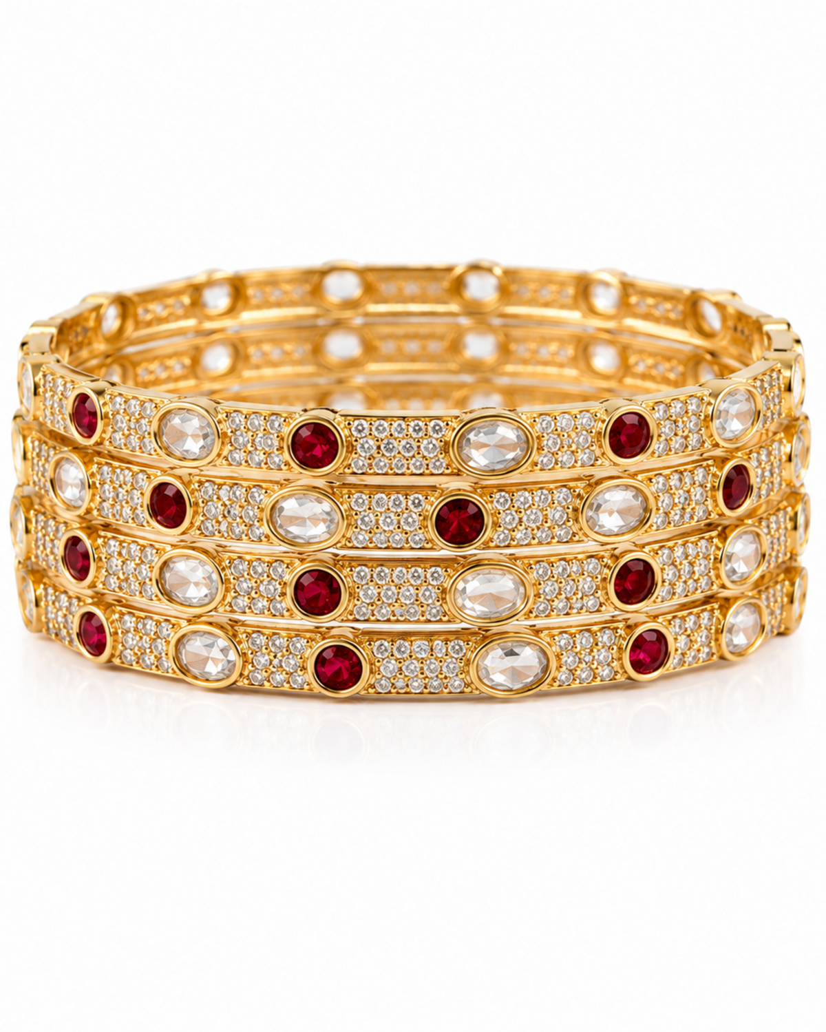 Riwaayat Ruby Grace Bangle Set - Pabeena