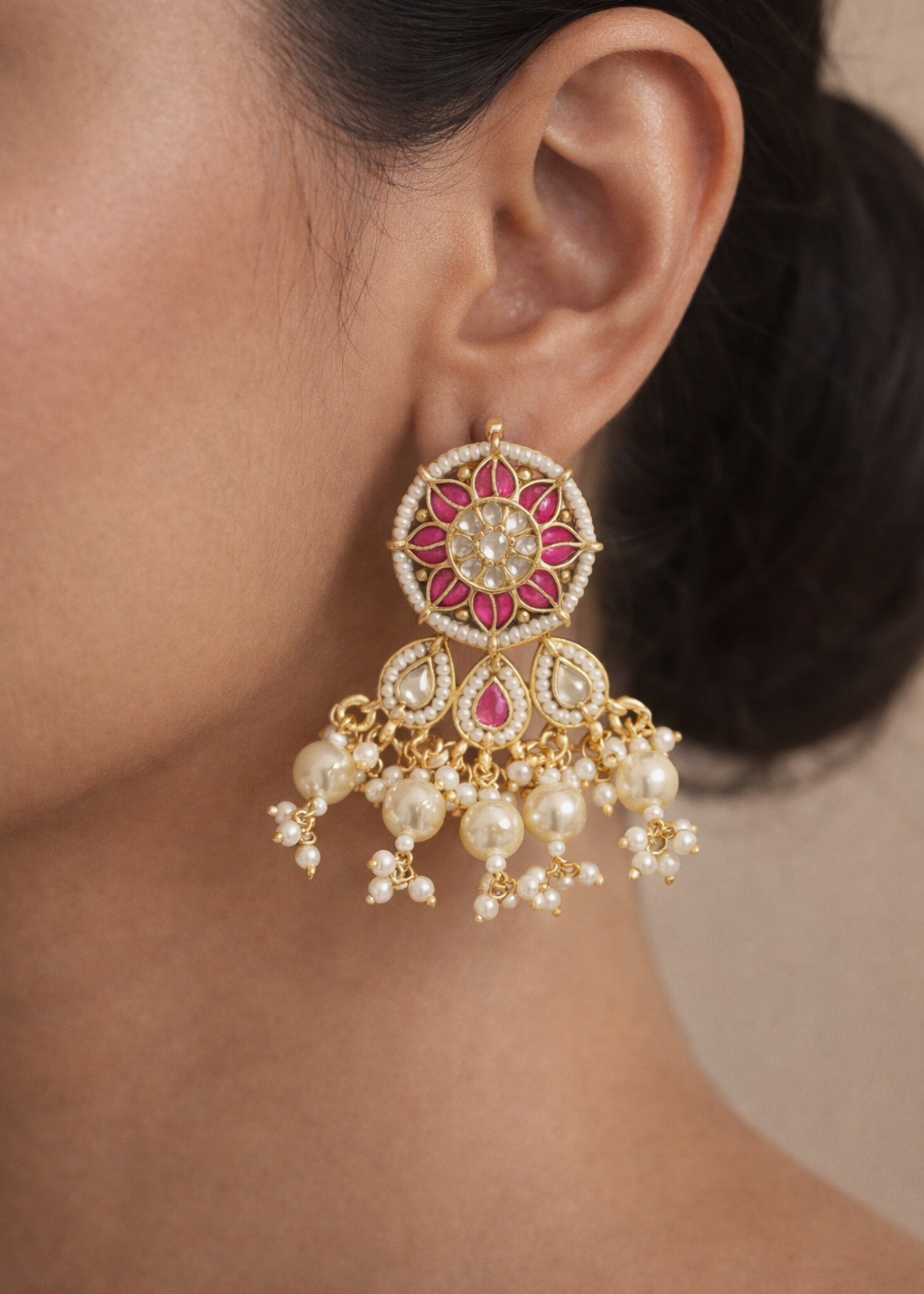 Ivory Gulnaar Kundan Choker Set - Pabeena