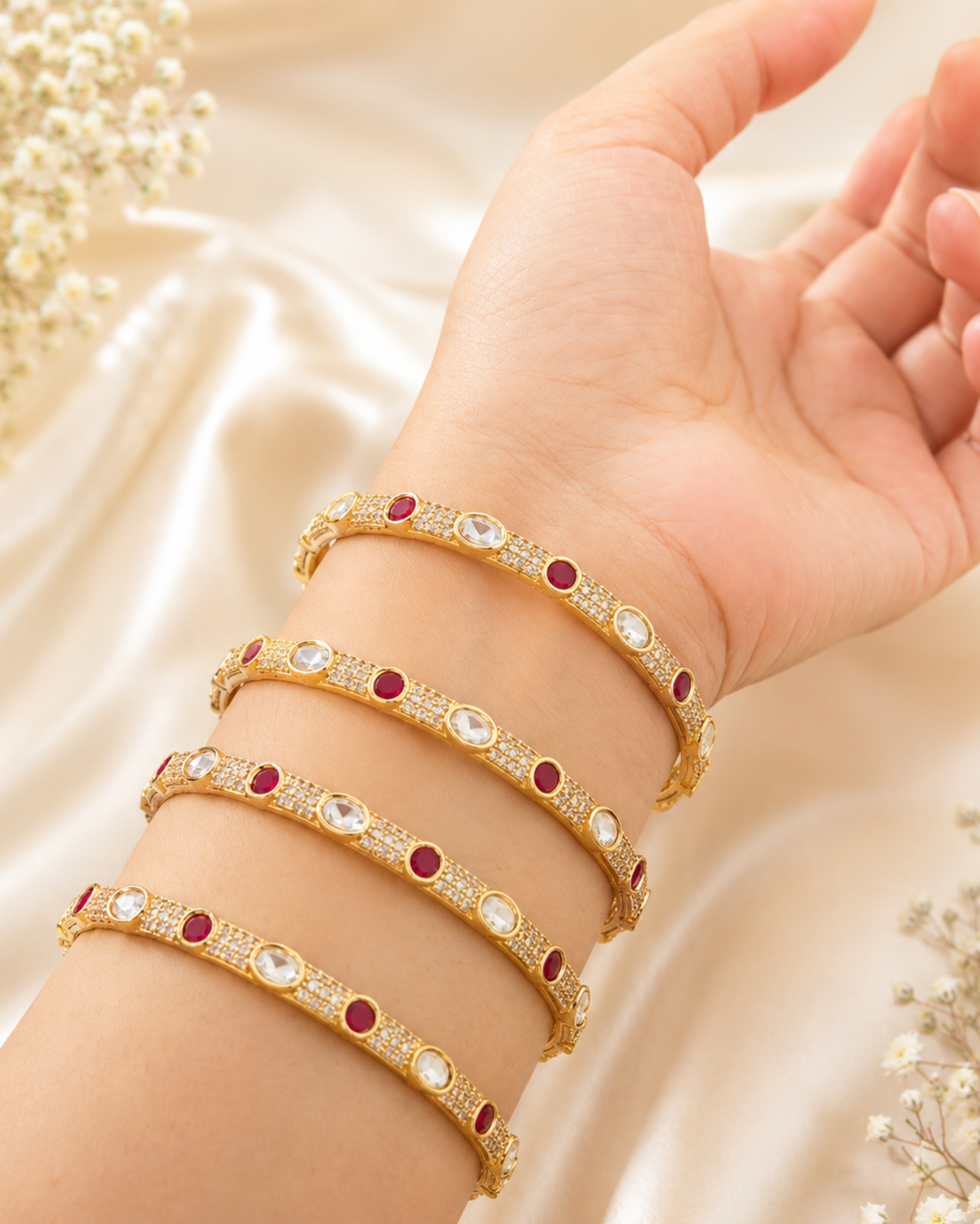 Riwaayat Ruby Grace Bangle Set - Pabeena