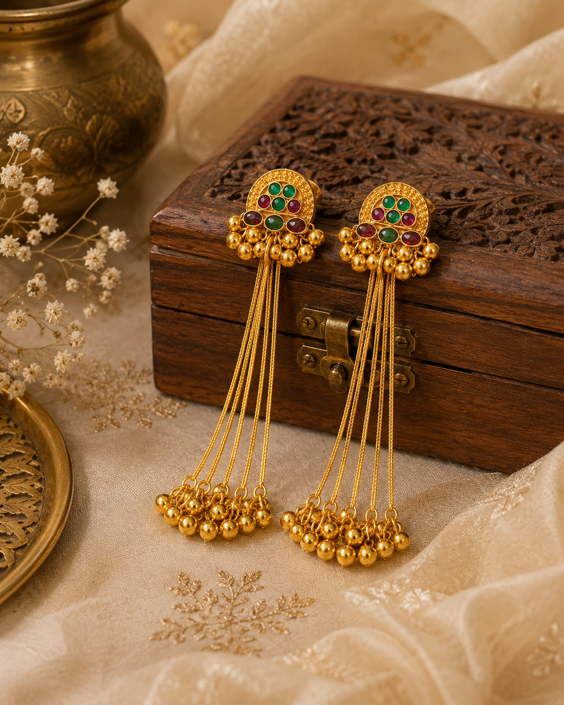 Rangoli Sutra Tassel Earrings - Pabeena