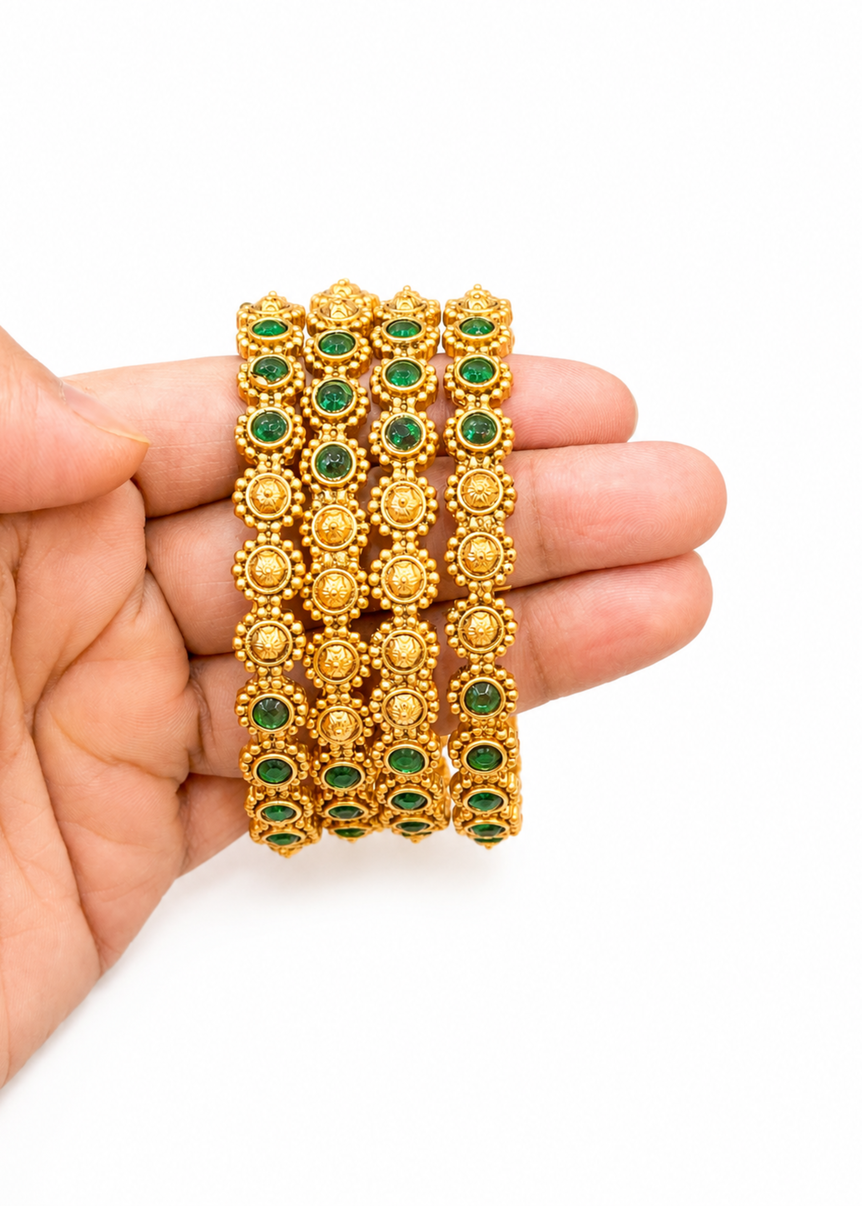 Emerald Heritage Bangles Set - Pabeena