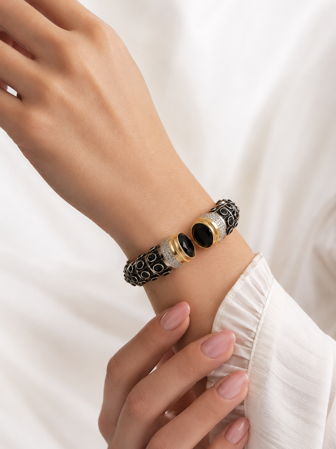 Noir Royale Statement Cuff – view 2 – Pabeena