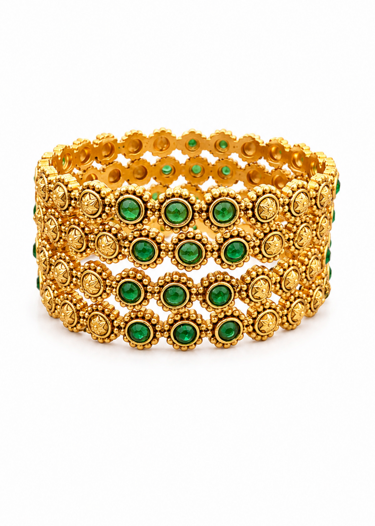 Emerald Heritage Bangles Set - Pabeena