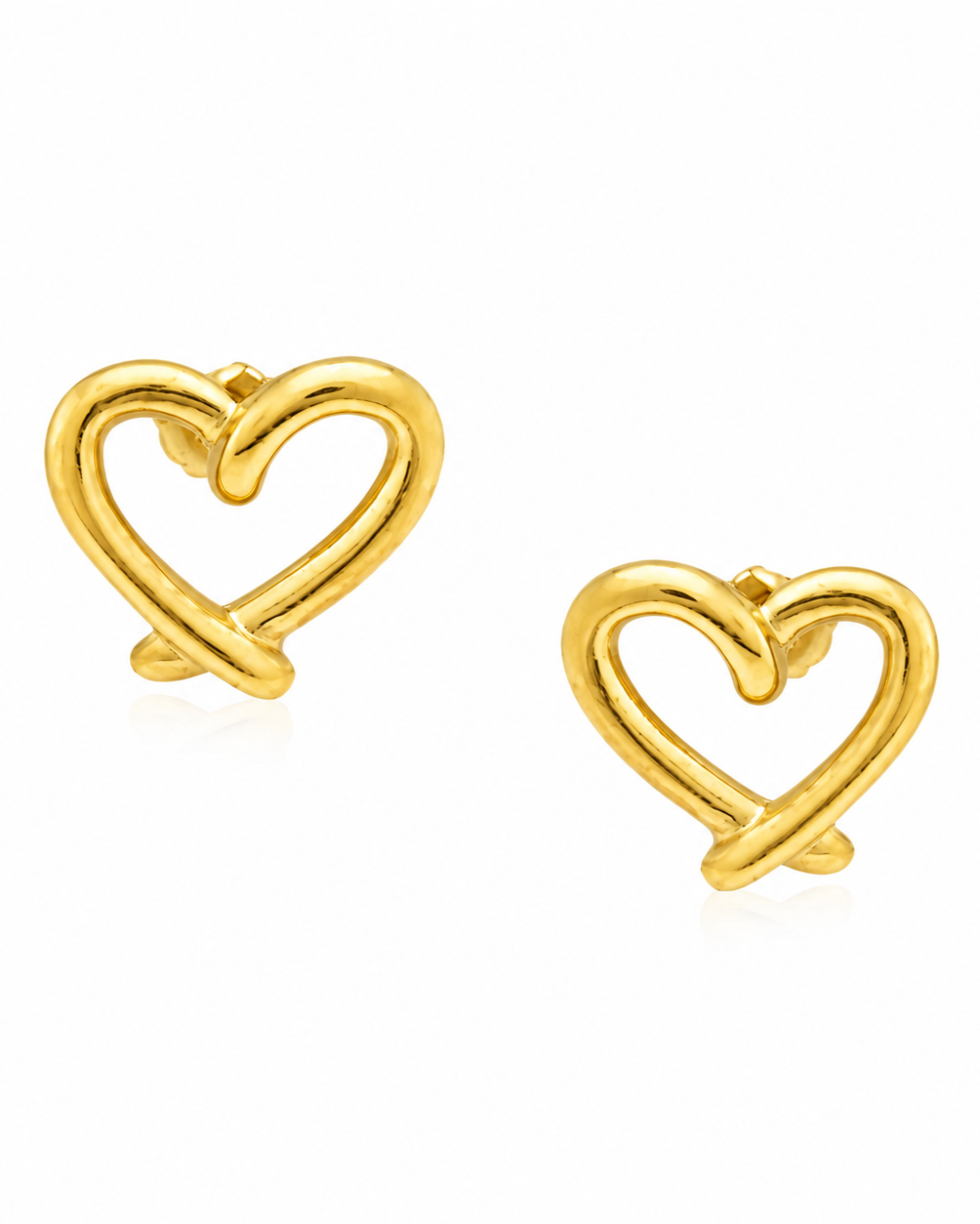 Amora Cartilage Earrings – Gold Plated Cross, Heart & Snowflake Studs – Pabeena