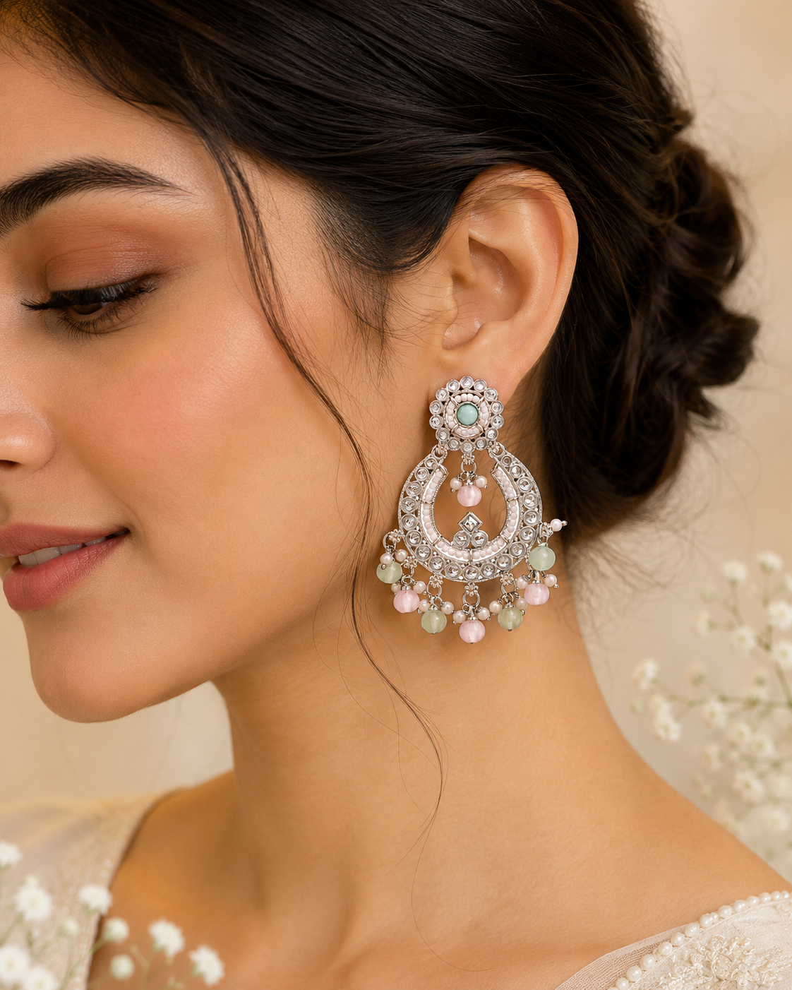 Inaya Rosé Chand Earrings - Pabeena