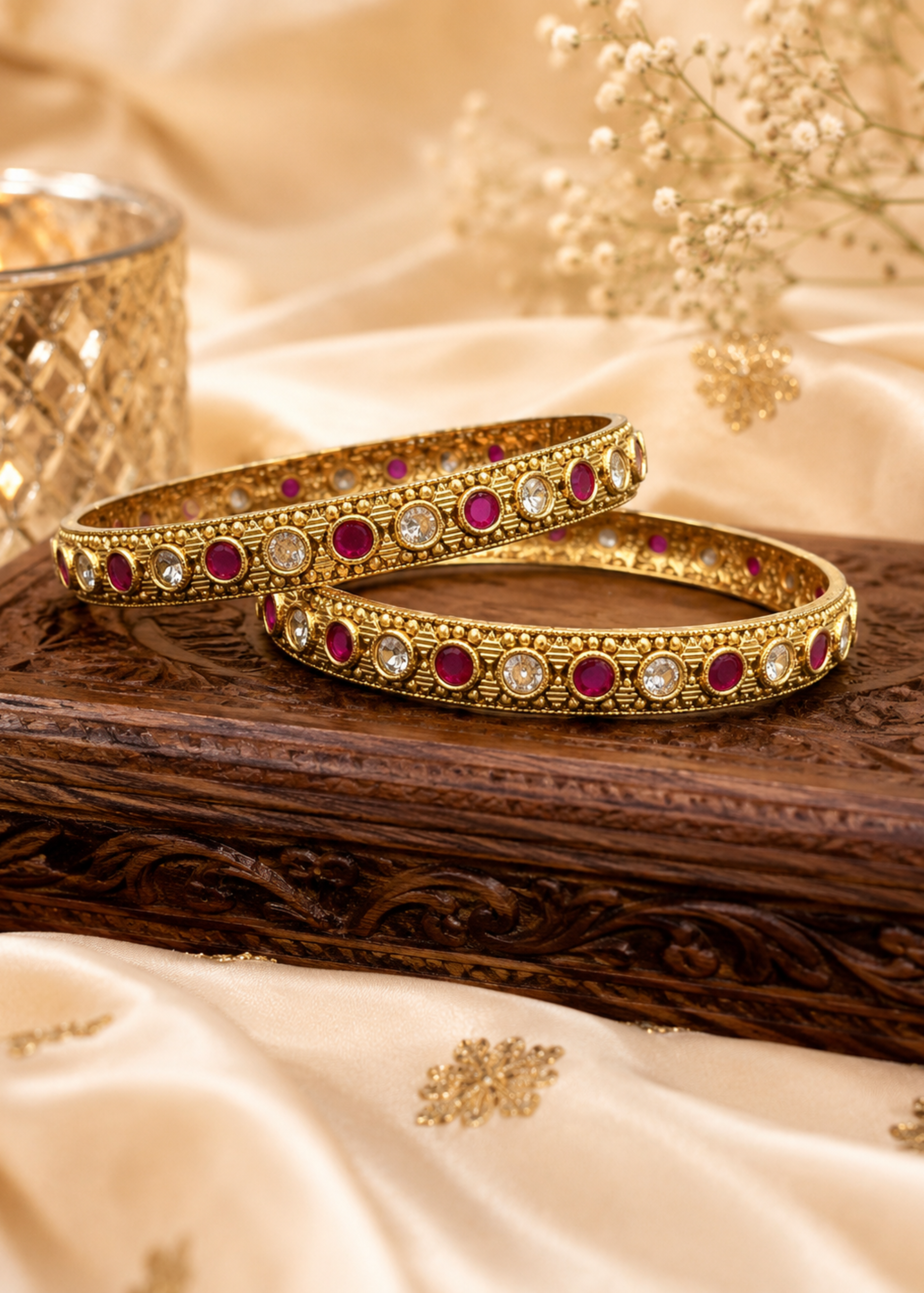 Ruby Radiance Bangles - Pabeena