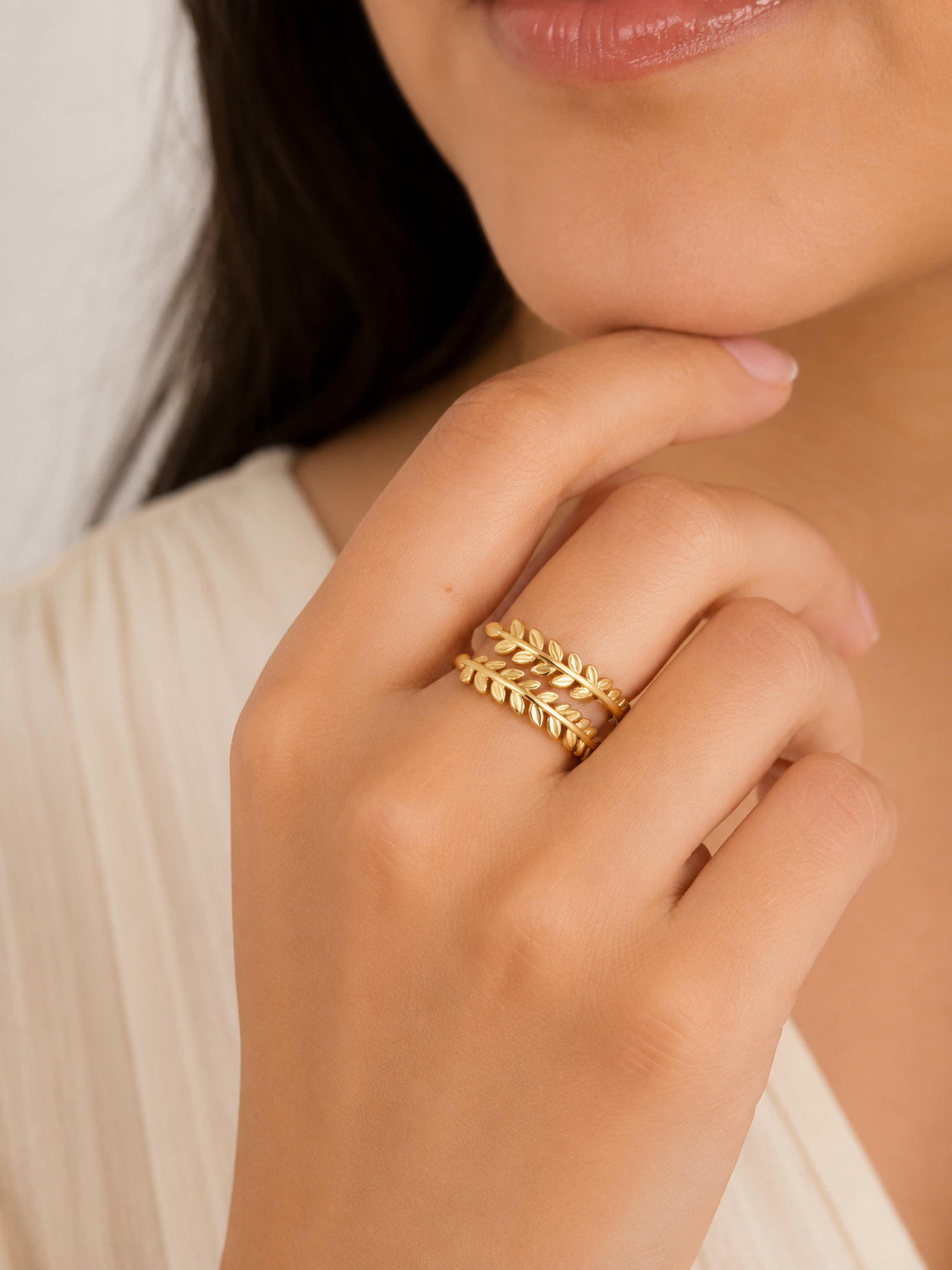 Golden Fern Ring – view 2 – Pabeena