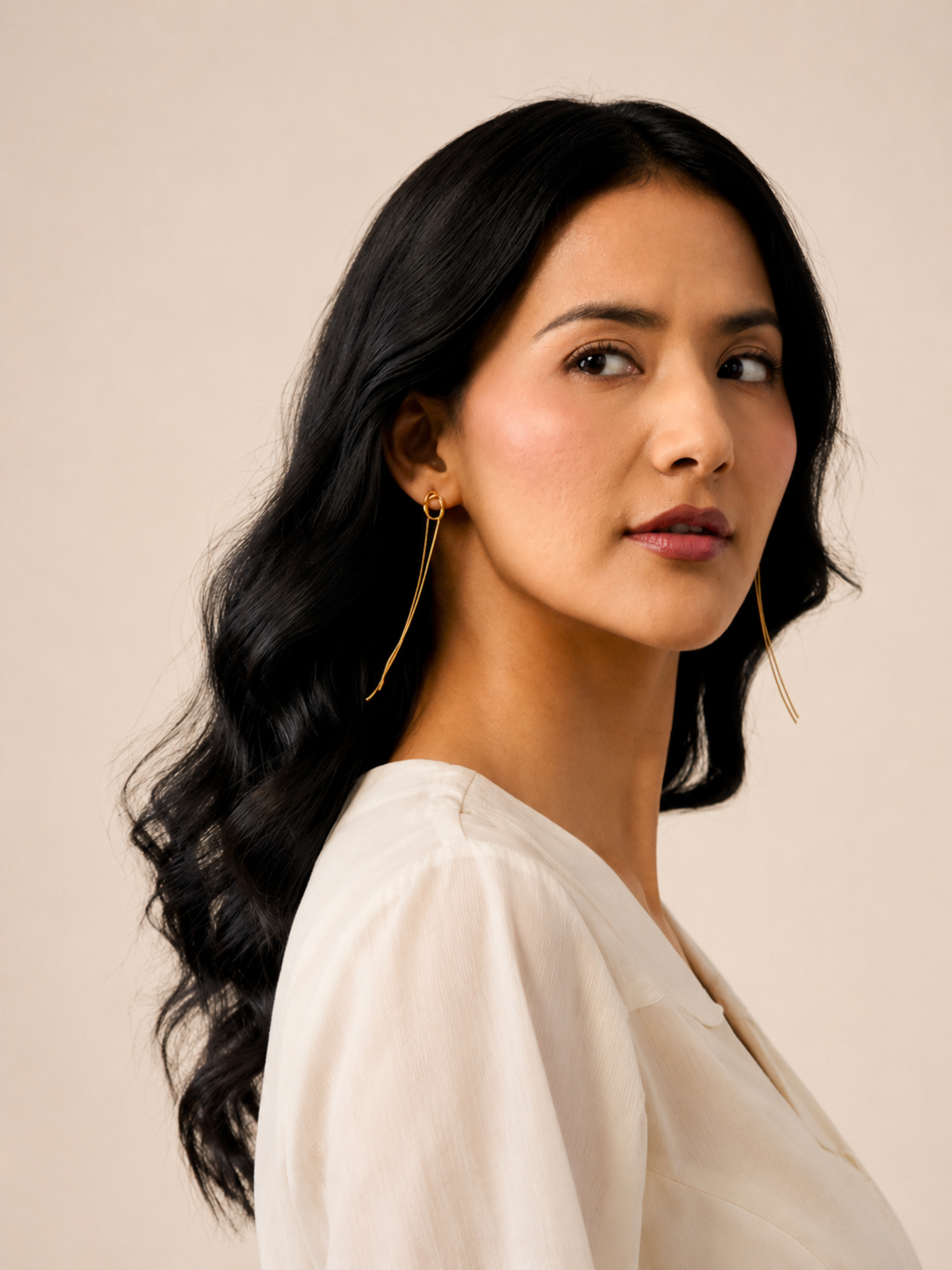 Knotelle Long Drop Earrings – view 4 – Pabeena