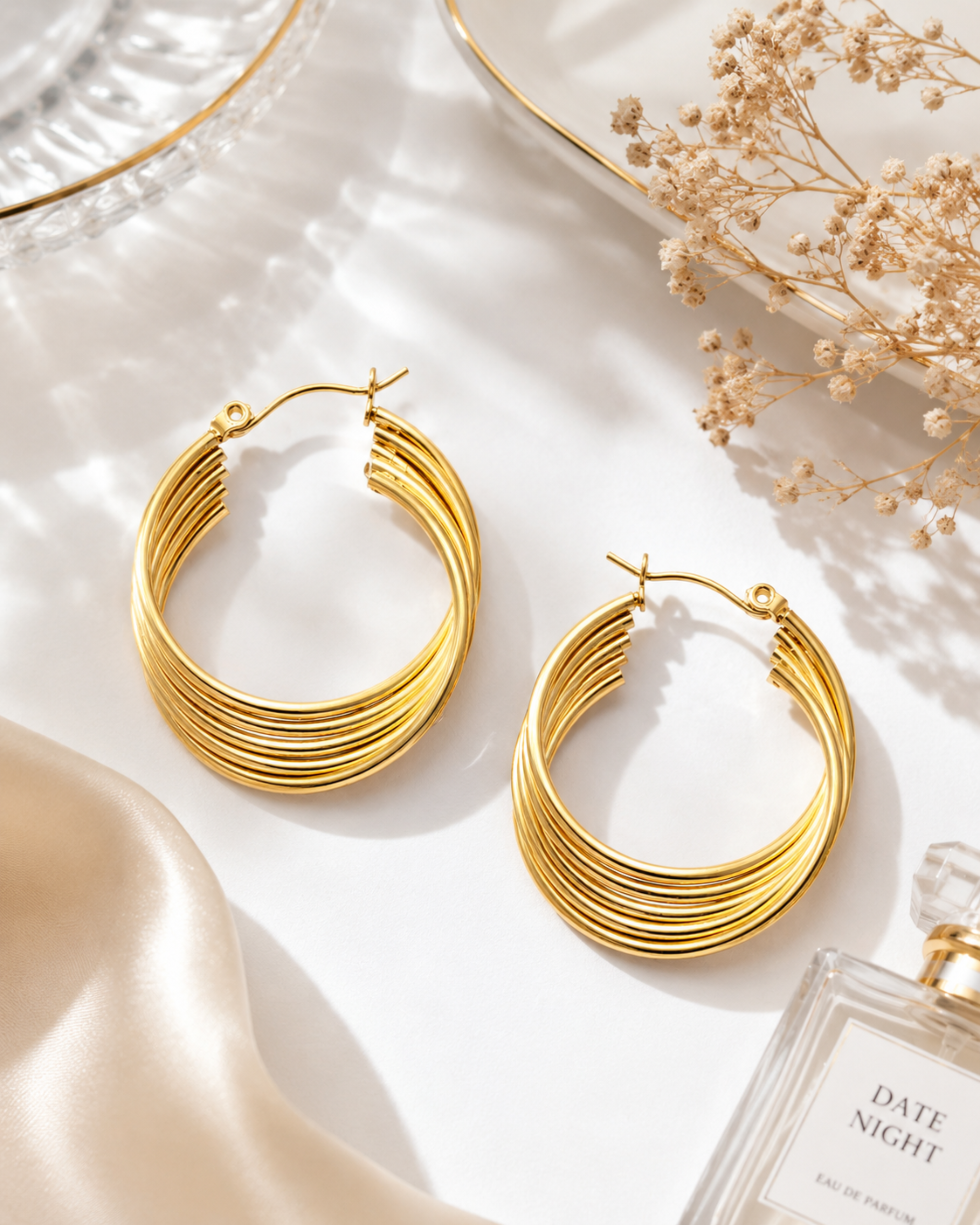 Lustre Layer Hoop Earrings – view 3 – Pabeena