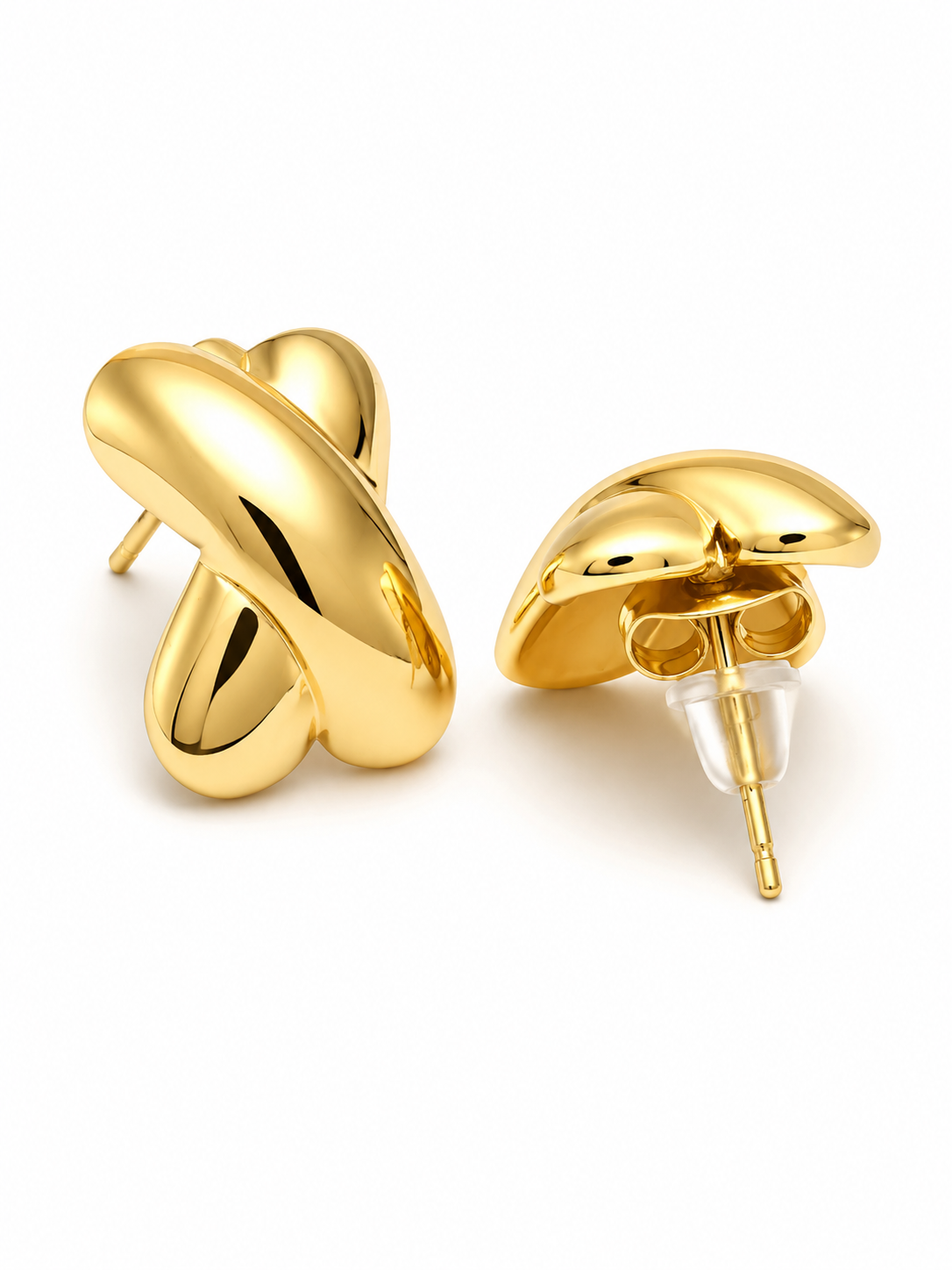 Monotone Cross Stud Earrings – view 4 – Pabeena