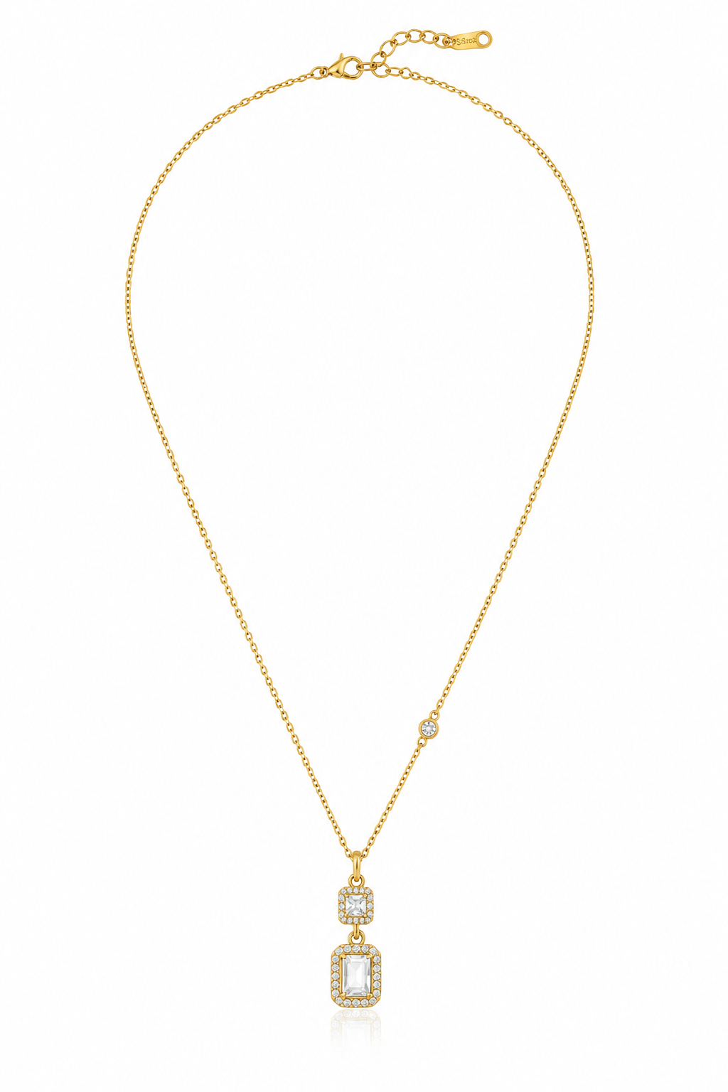 Celeste Duo Zircon Pendant Necklace – view 4 – Pabeena