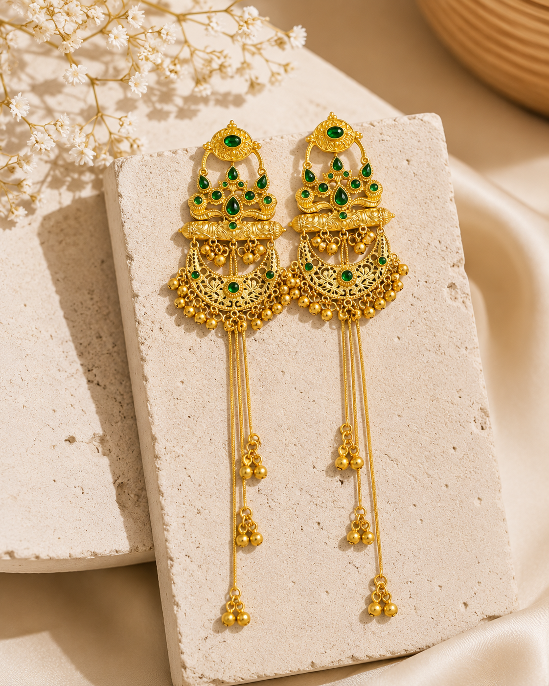 Rajshree Devi Temple Tassel Earrings - Pabeena