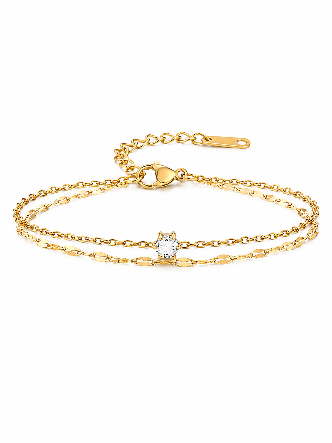 Slim Chain Bracelet – Gold Plated Thin Chain Bracelet for Women – Pabeena