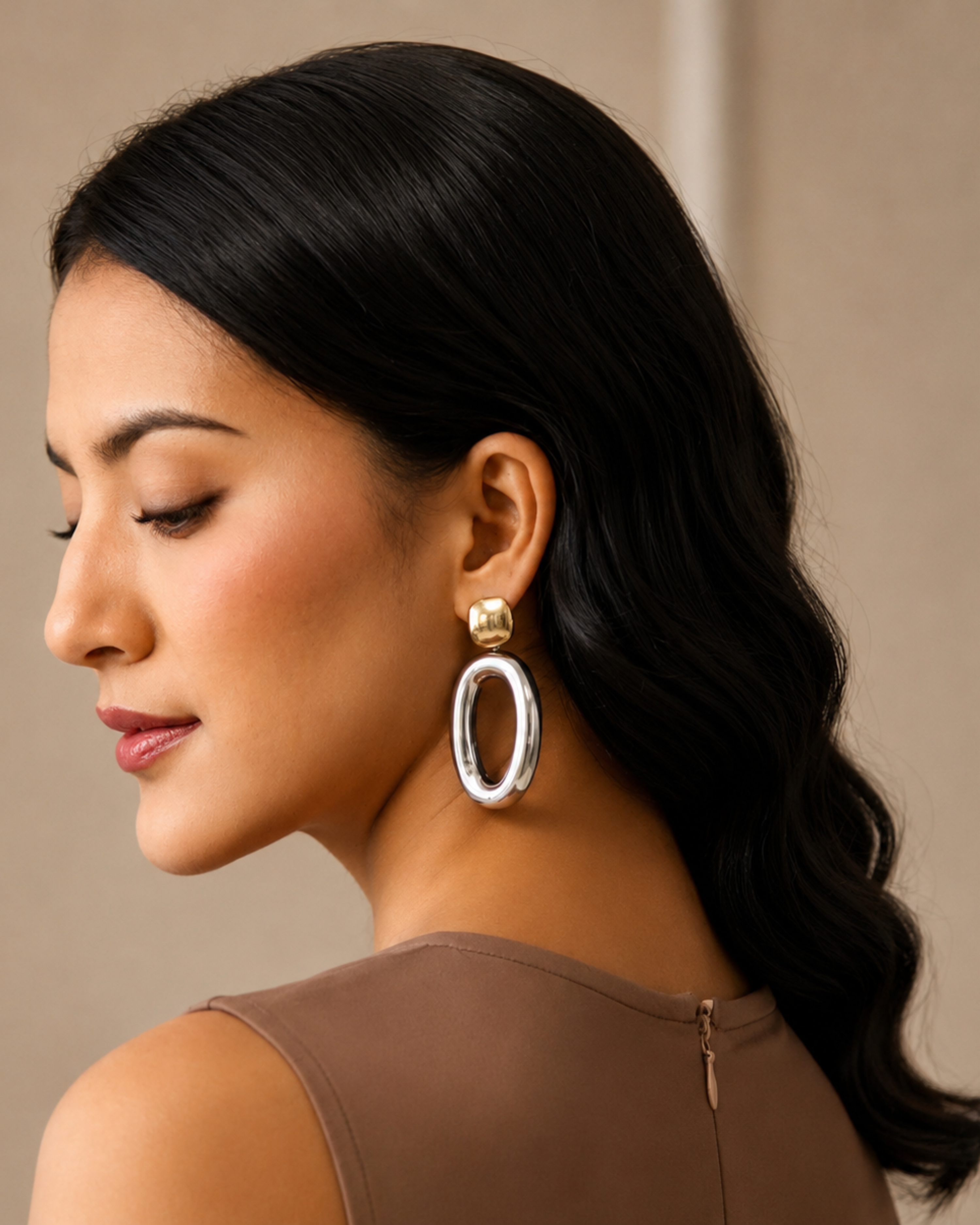 Sol & Silver Drop Earrings – view 3 – Pabeena