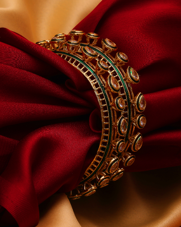 Noorani Moissanite Layered Kada Bangles