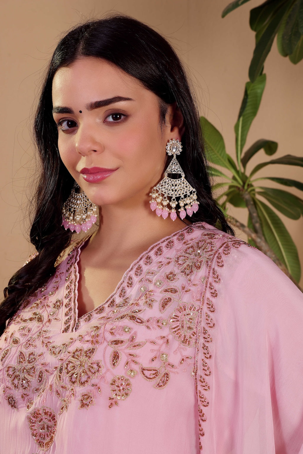 Nargis Pink Bloom Earrings - Pabeena
