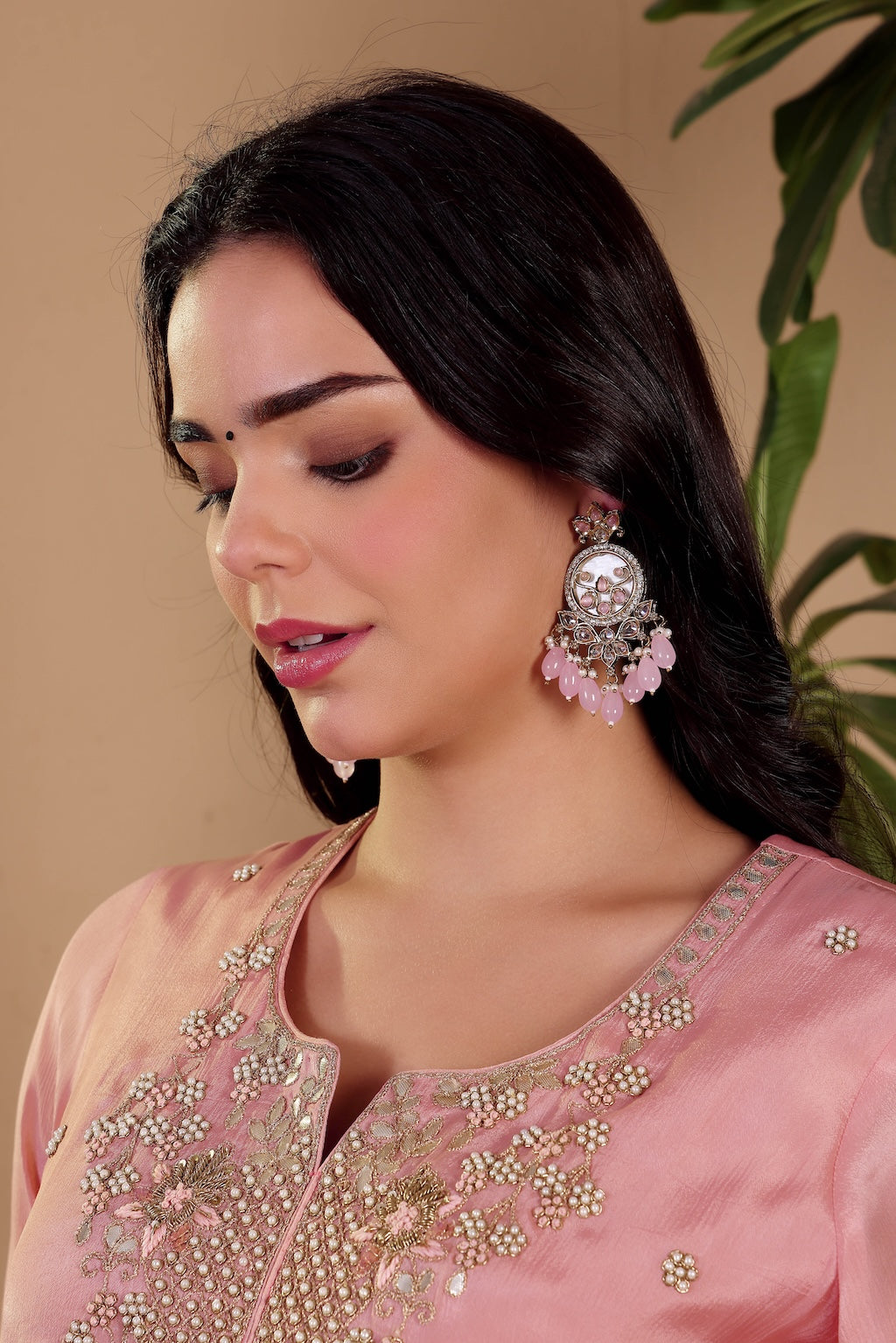 Pink Aura Royale Earrings - Pabeena