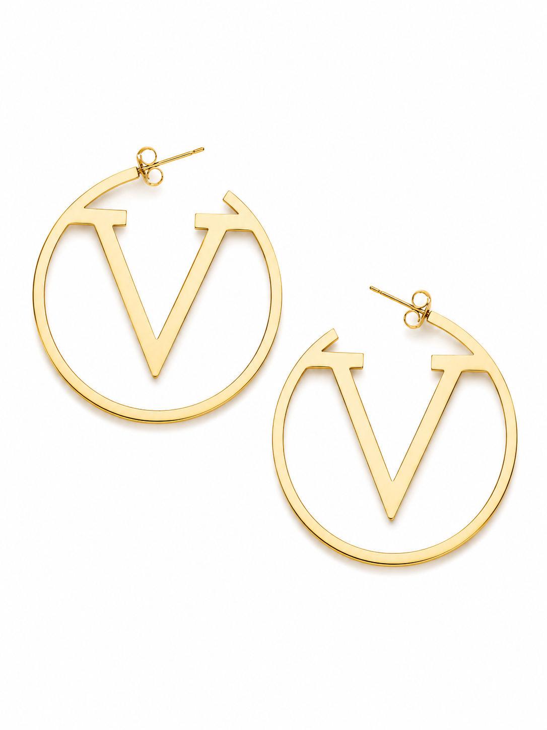 Vera Circle Earrings – Gold Plated Arrow Motif Hoop Earrings – Pabeena