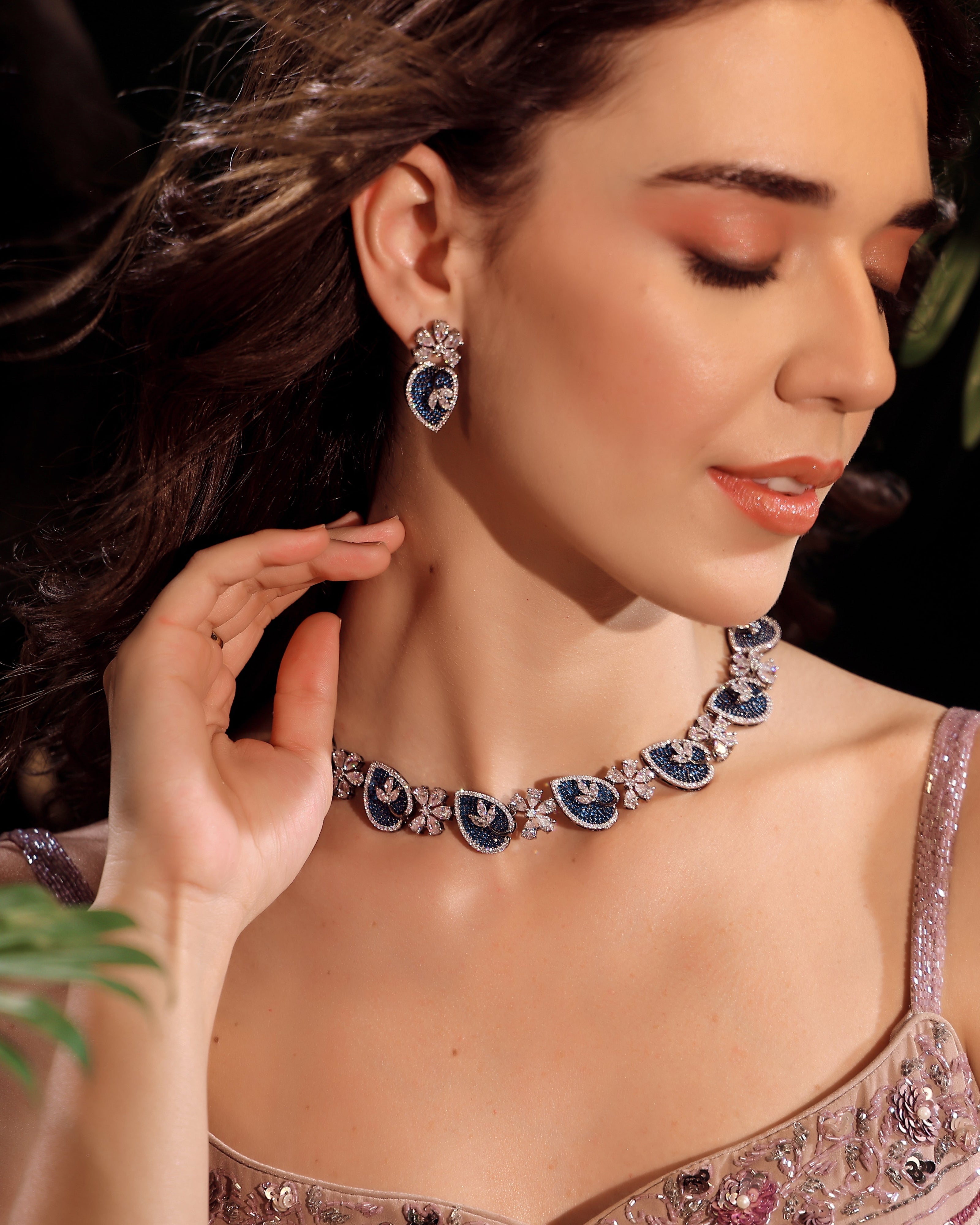 Sapphire Glitz AD Bloom Set - Pabeena