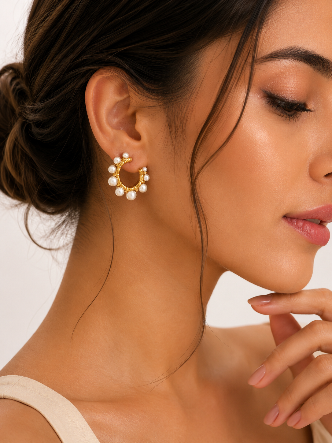 Opaline Luxe Hoop Earrings – view 2 – Pabeena