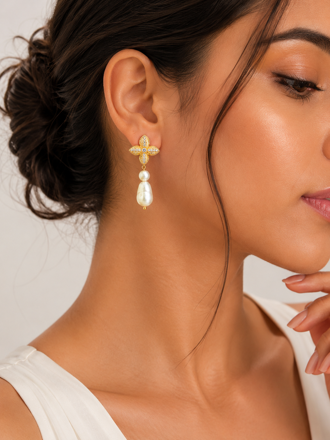 Pearl Blossom Luxe Earrings – view 2 – Pabeena