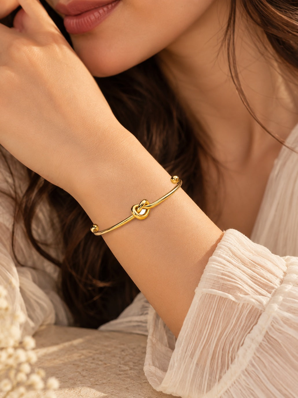 Love Knot Cuff Bangle – worn on the wrist – Pabeena