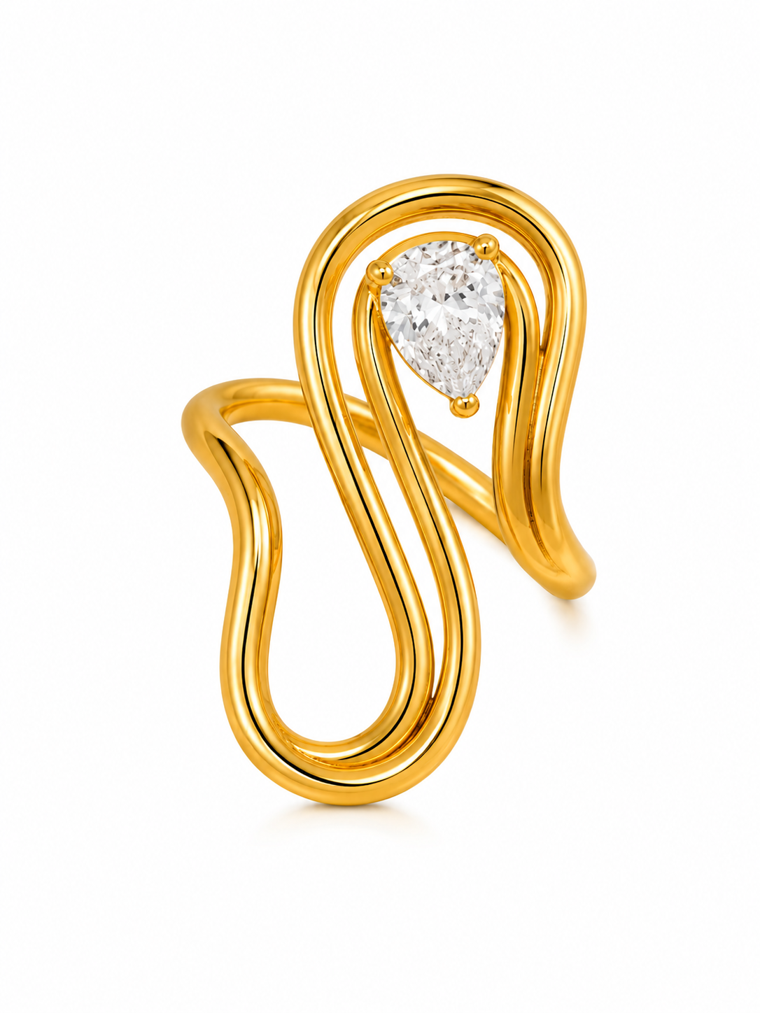 Elara Sculpt Ring – Gold Plated Sculptural Ring for Women – Pabeena