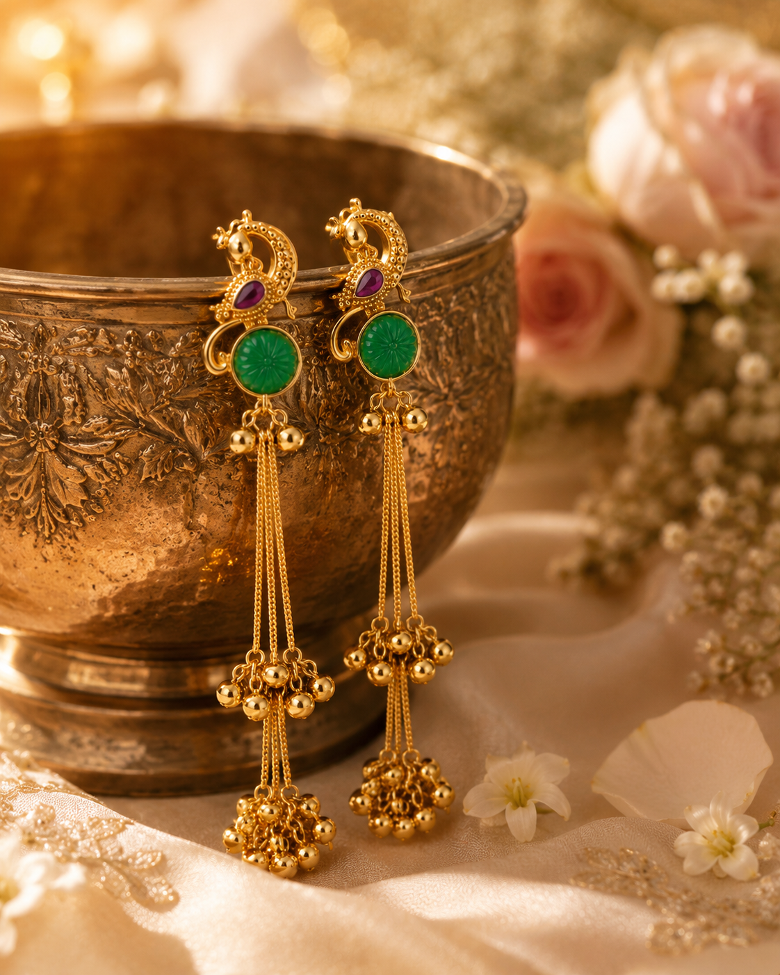 Neelam Noor Long Tassel Earrings - Pabeena