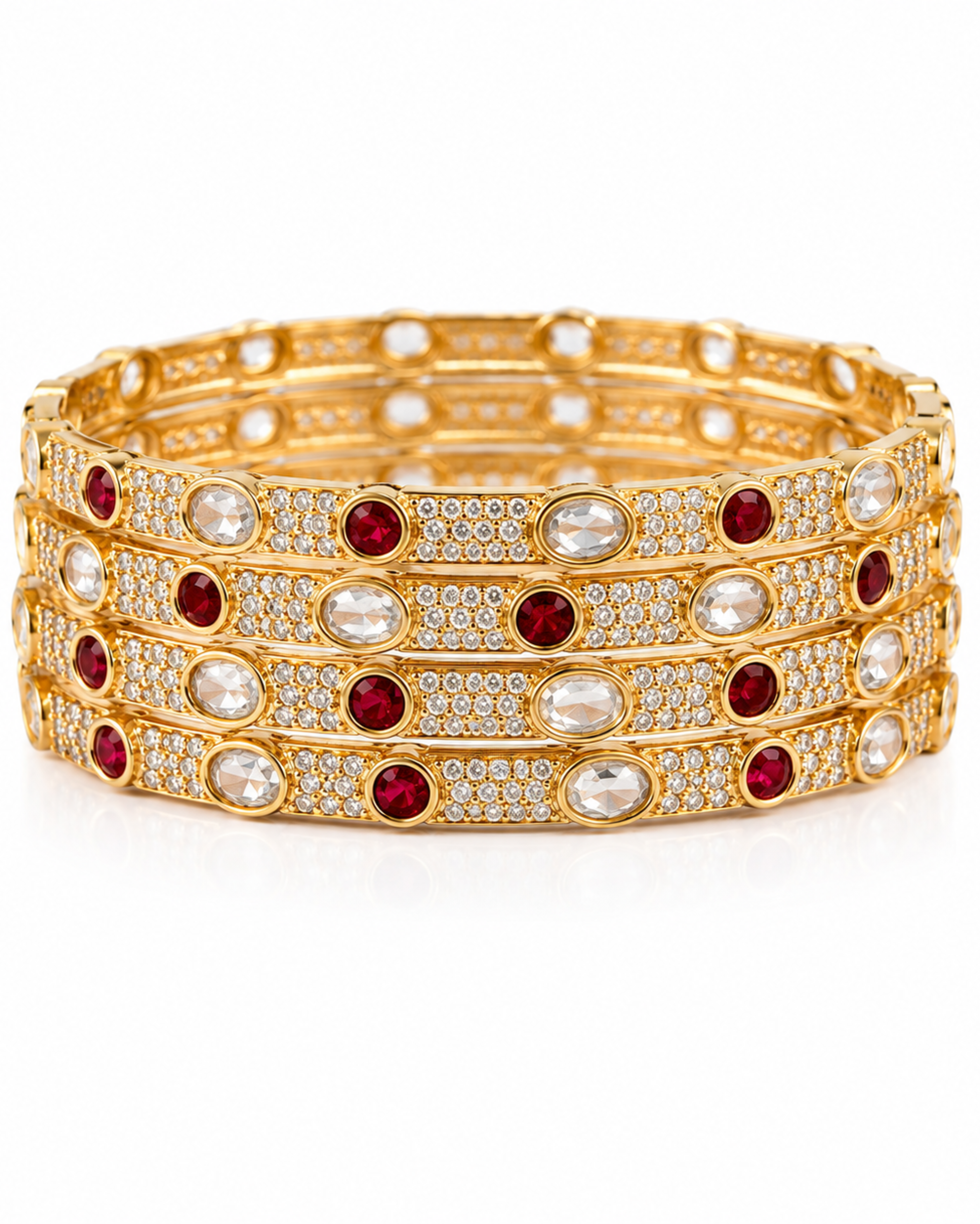 Riwaayat Ruby Grace Bangle Set - Pabeena