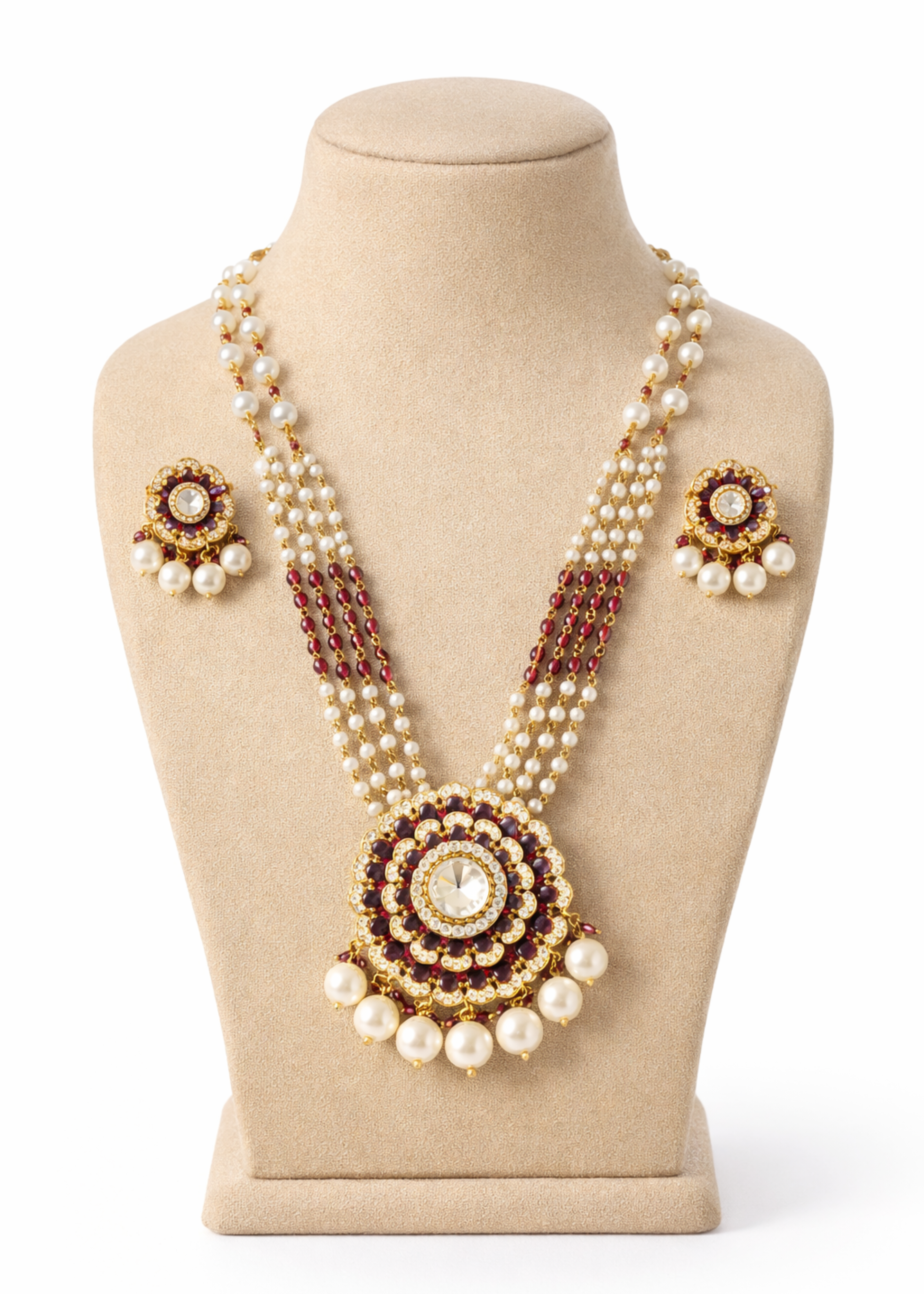 Ruby Pearl Blossom Set - Pabeena
