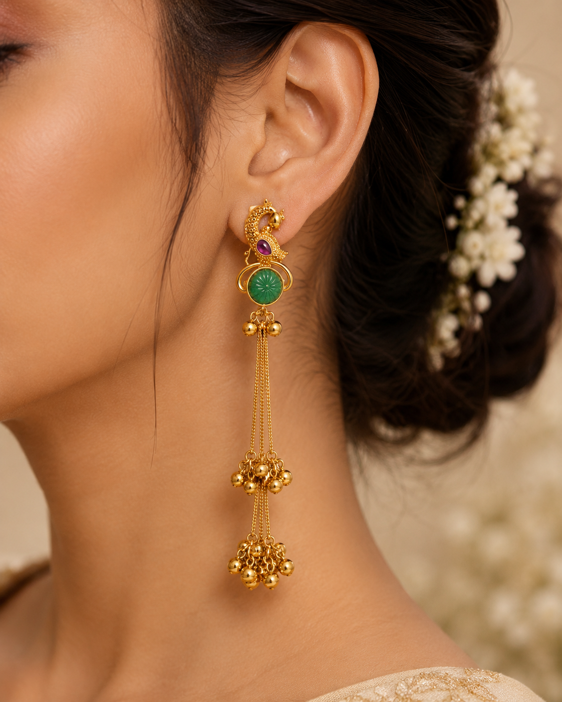 Neelam Noor Long Tassel Earrings - Pabeena