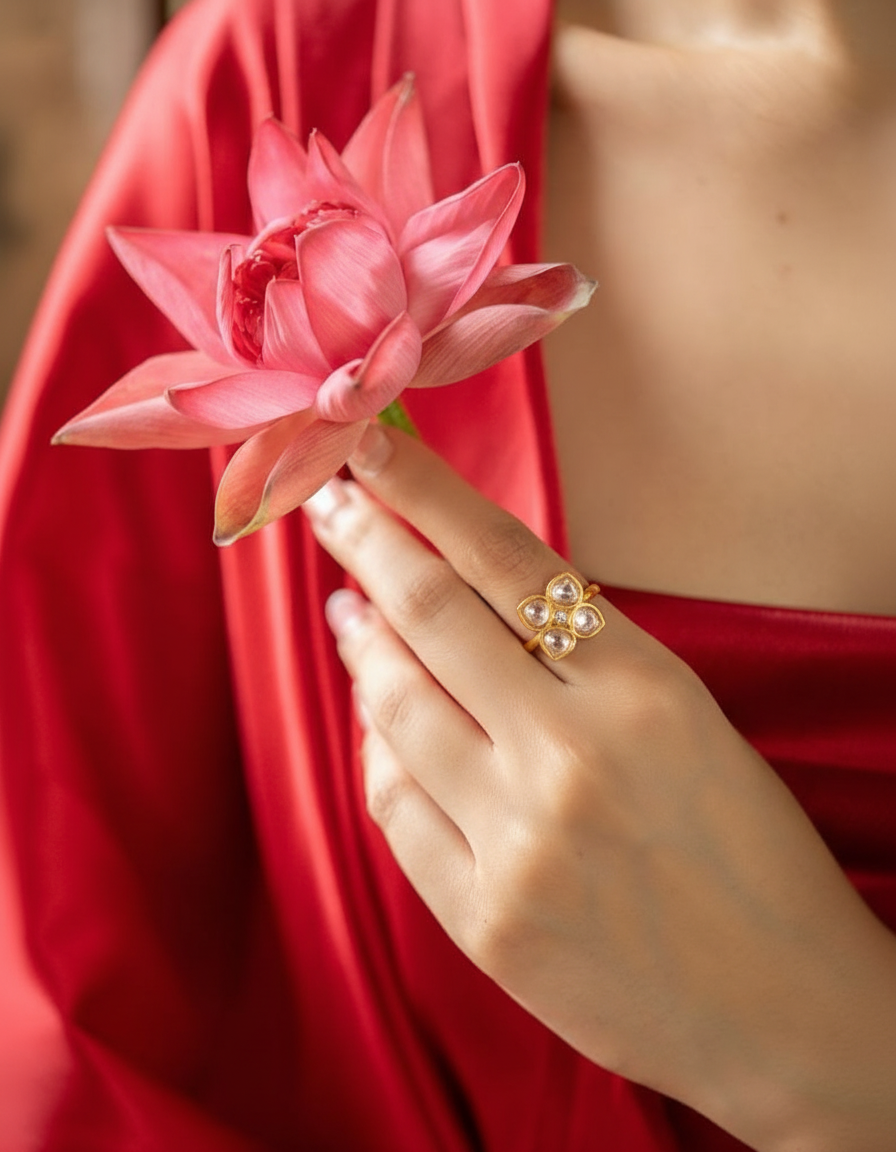 Chandrika Bloom Moissanite Ring - Pabeena