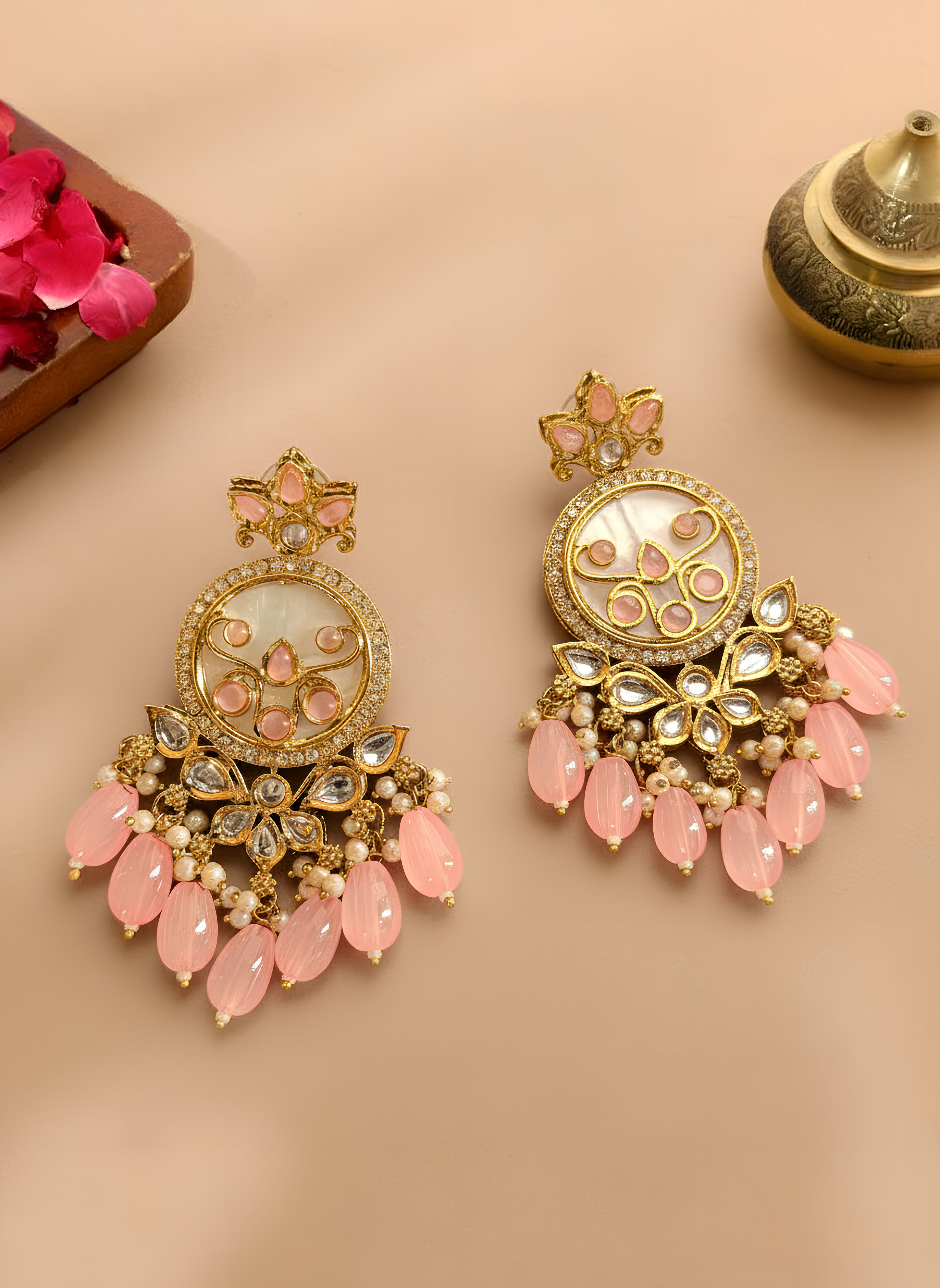 Pink Aura Royale Earrings - Pabeena