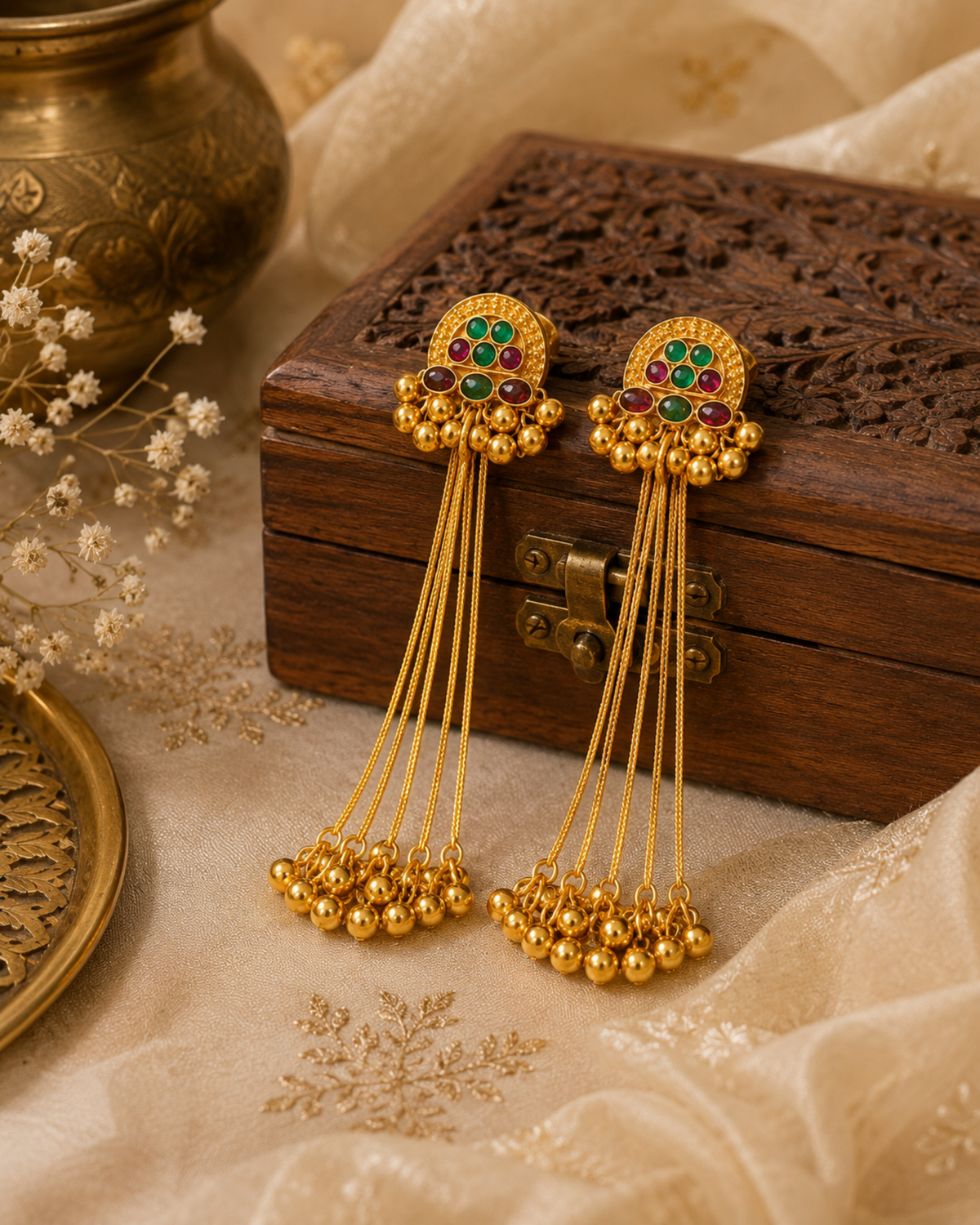 Rangoli Sutra Tassel Earrings - Pabeena