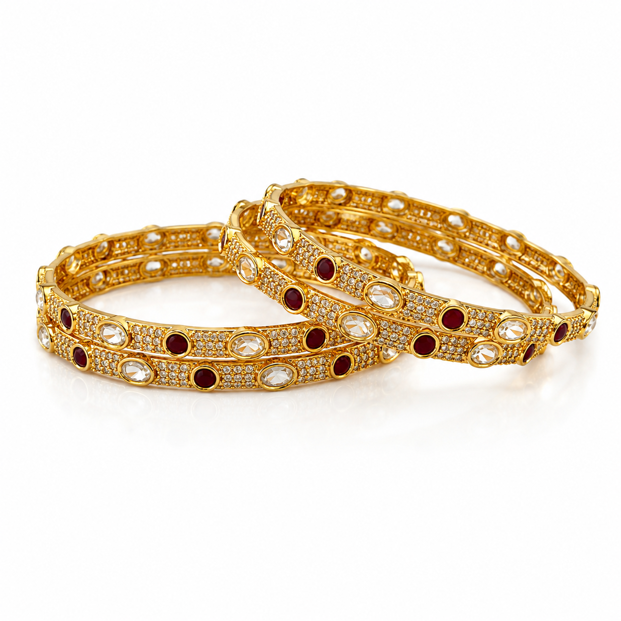 Riwaayat Ruby Grace Bangle Set - Pabeena