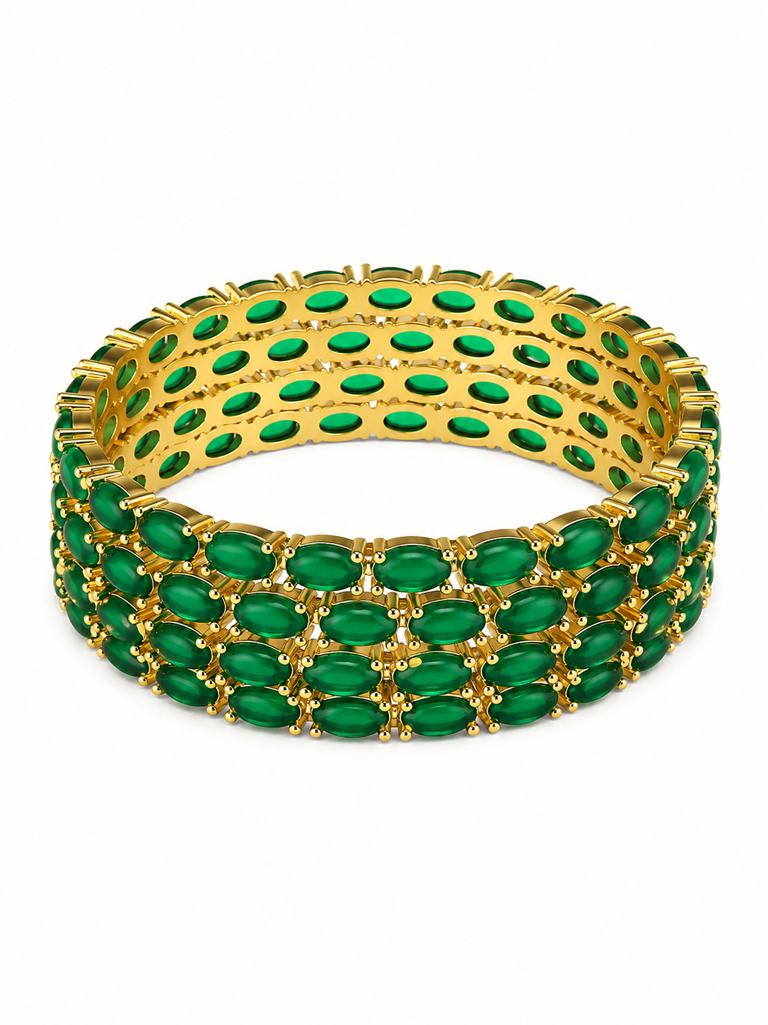 Emerald Royale Tennis Bangles – view 4 – Pabeena