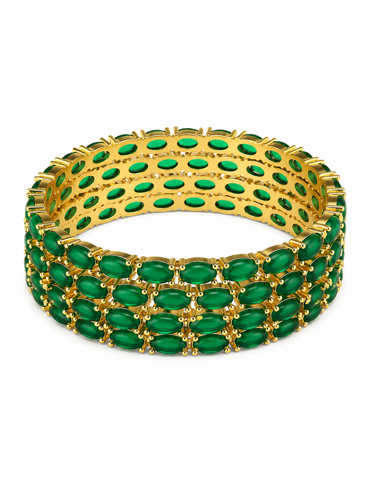 Emerald Royale Tennis Bangles – view 4 – Pabeena
