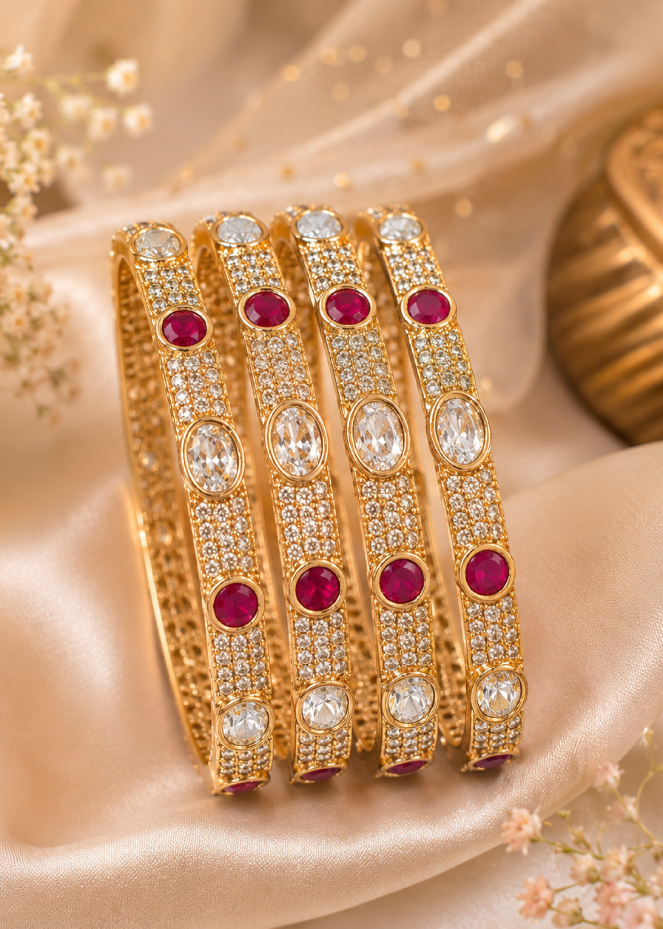 Riwaayat Ruby Grace Bangle Set - Pabeena
