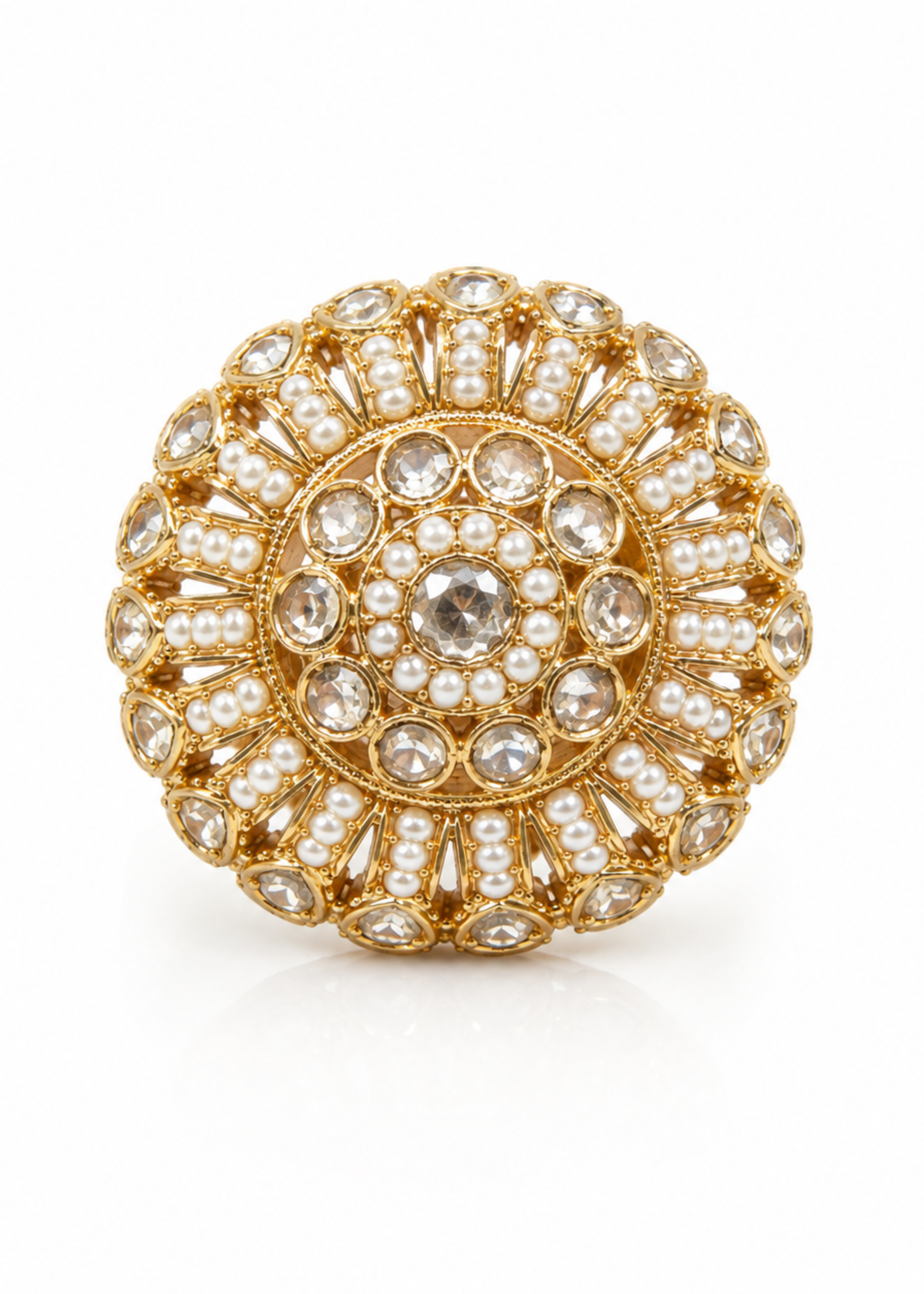 Noor Pearl Kundan Ring - Pabeena