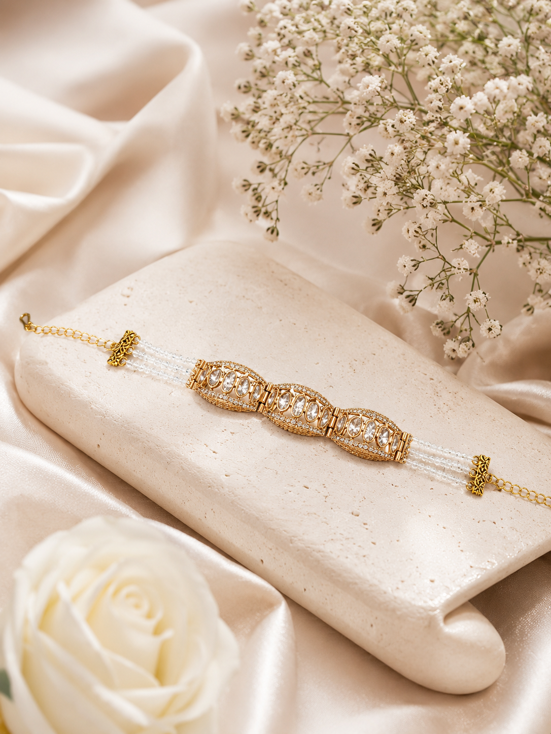 Pearl Royale Kundan Bracelet – view 3 – Pabeena