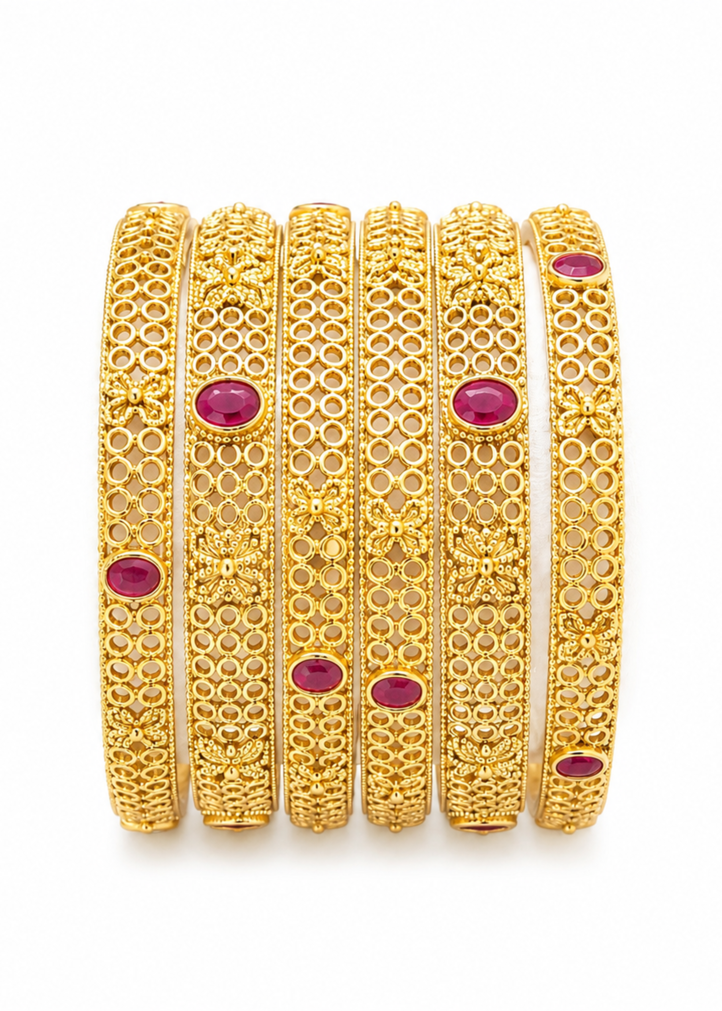 Ruby Heritage Bangles Set - Pabeena