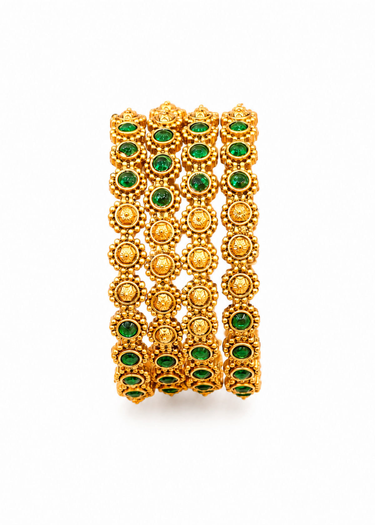 Emerald Heritage Bangles Set - Pabeena
