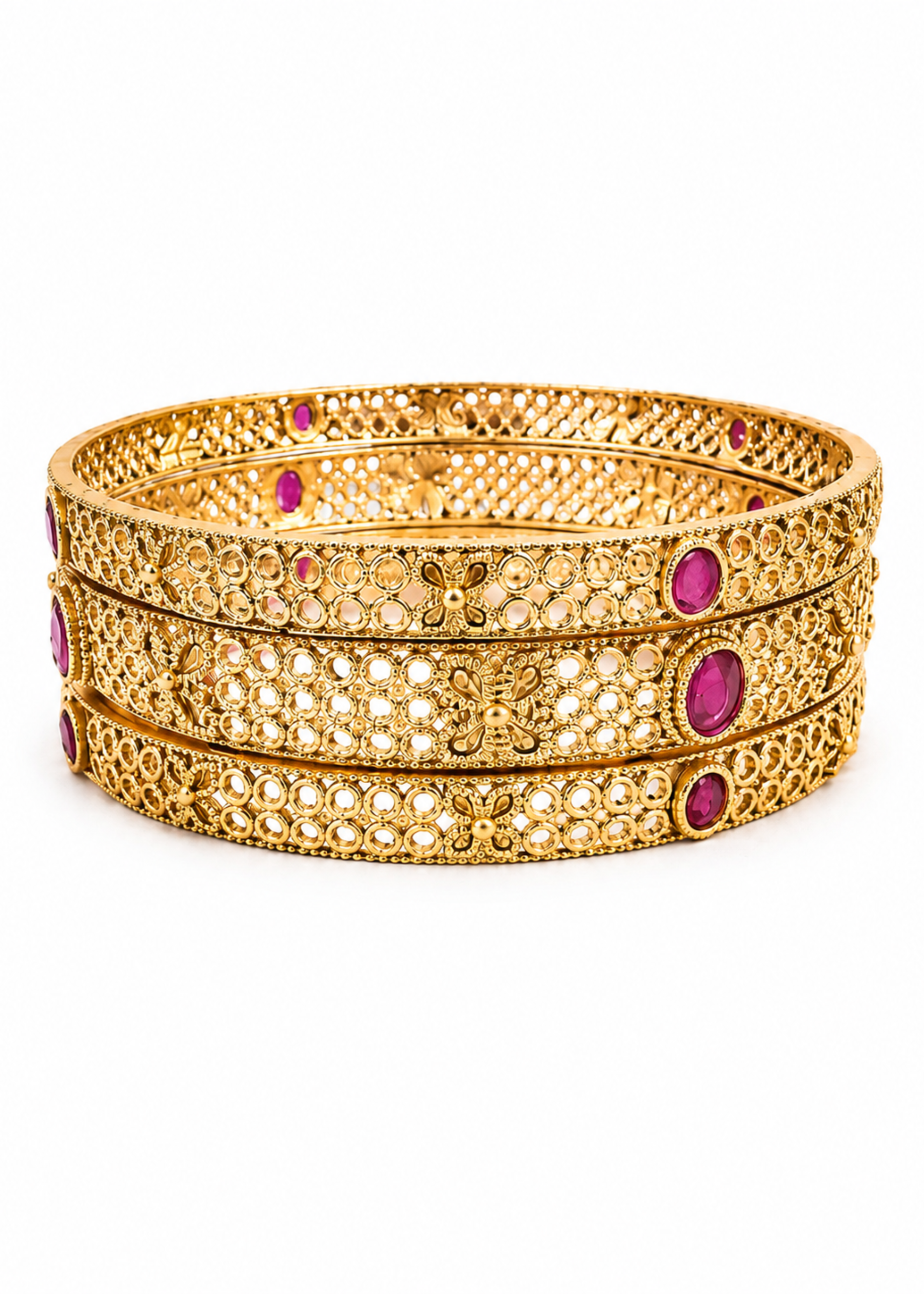 Ruby Heritage Bangles Set - Pabeena