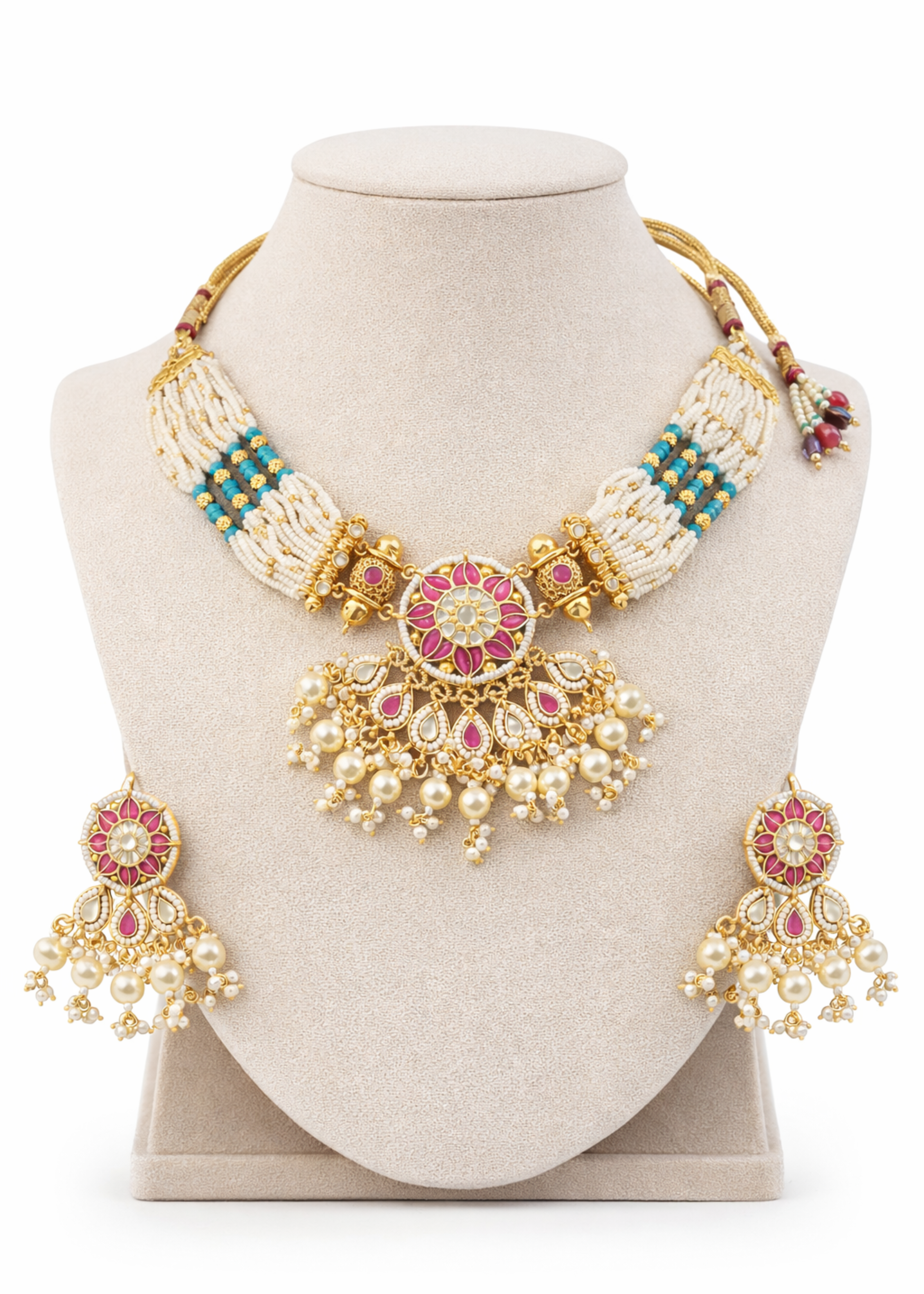 Ivory Gulnaar Kundan Choker Set - Pabeena