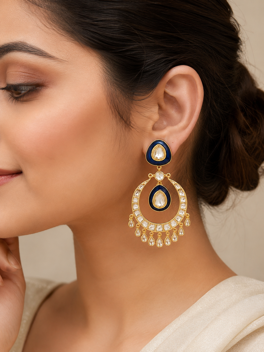 Neel Noor Chandrika Earrings – view 2 – Pabeena