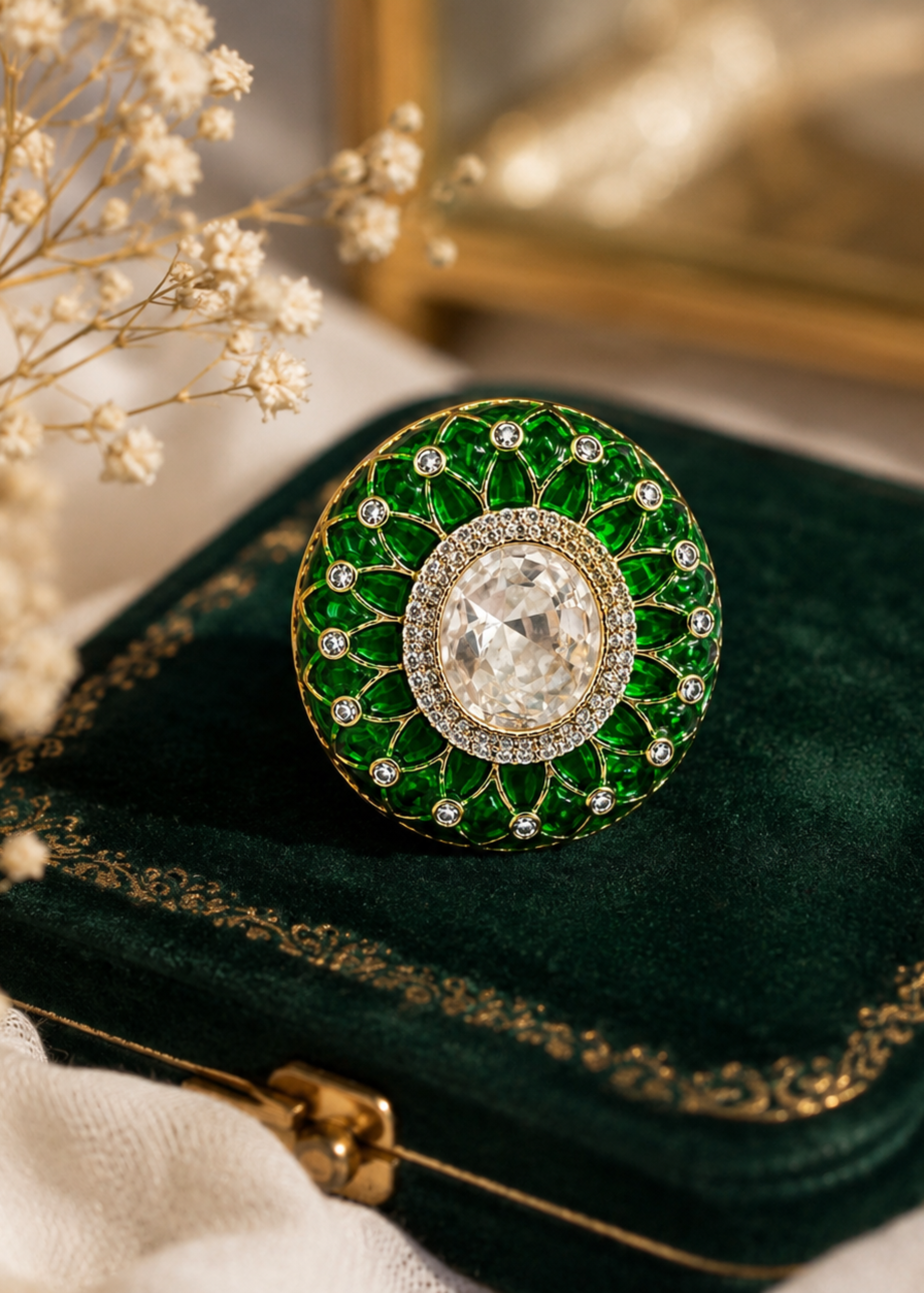 Emerald Noor Statement Ring - Pabeena