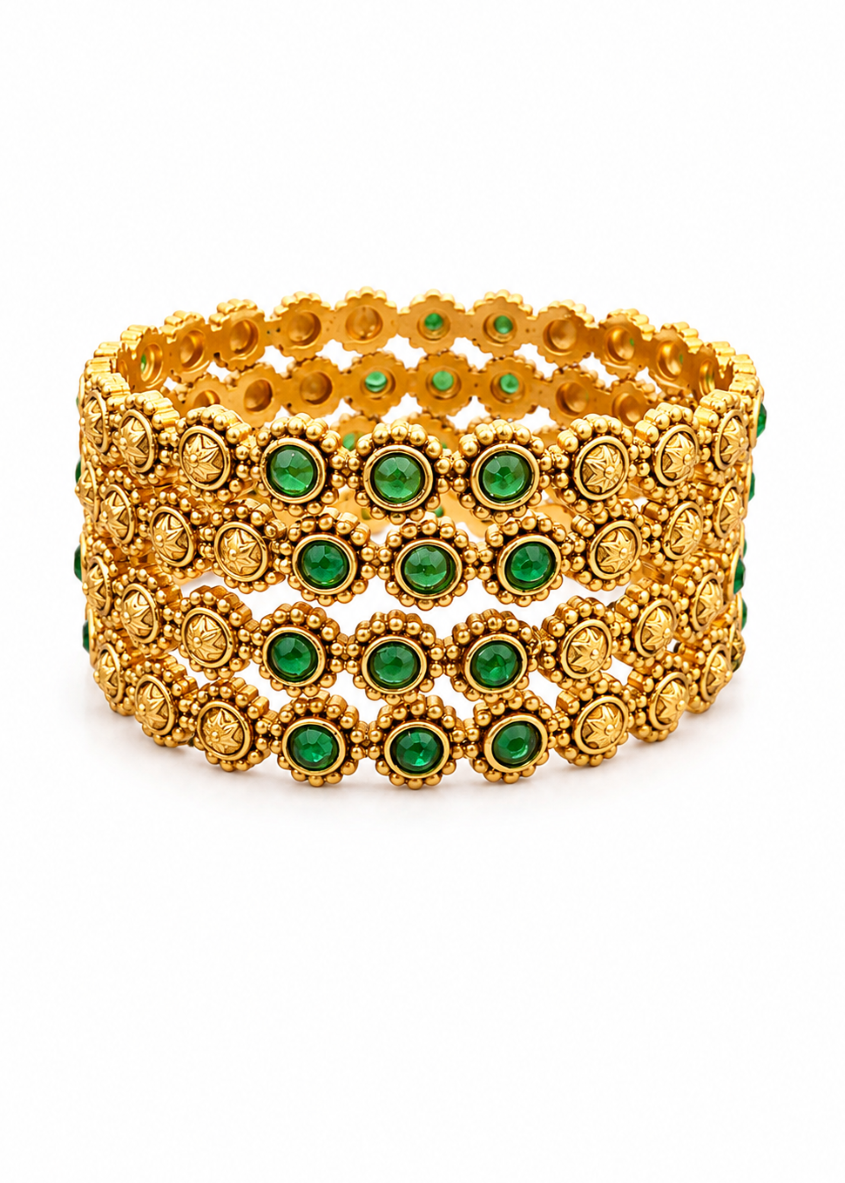 Emerald Heritage Bangles Set - Pabeena