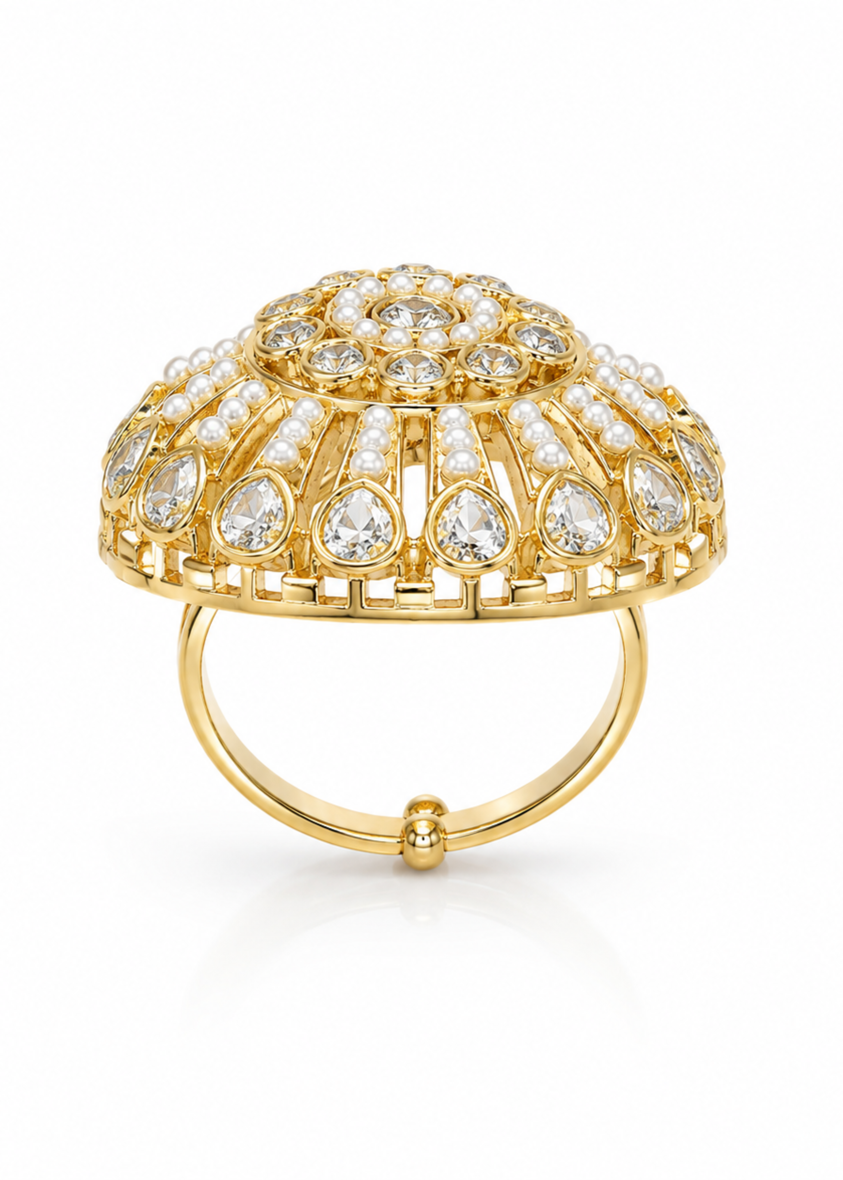 Noor Pearl Kundan Ring - Pabeena