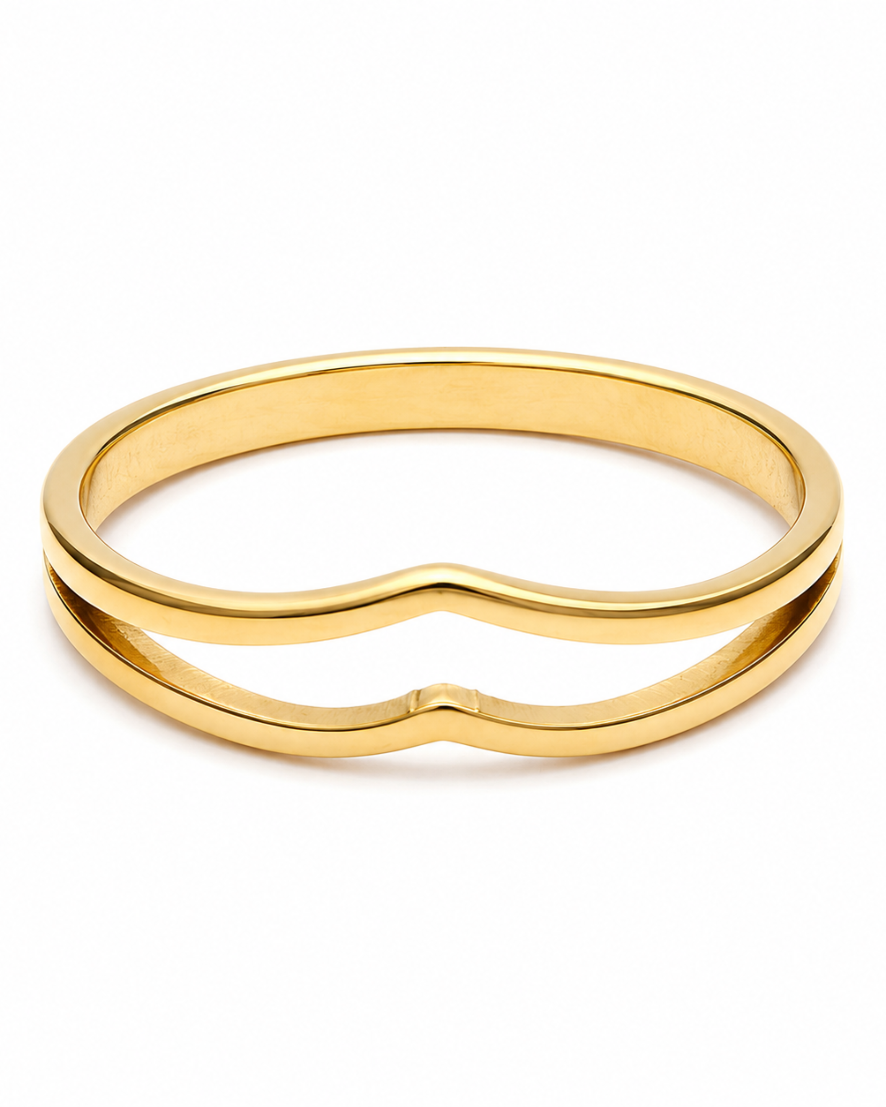 Aura Wave Ring – Gold Plated Minimal Band Ring for Women – Pabeena