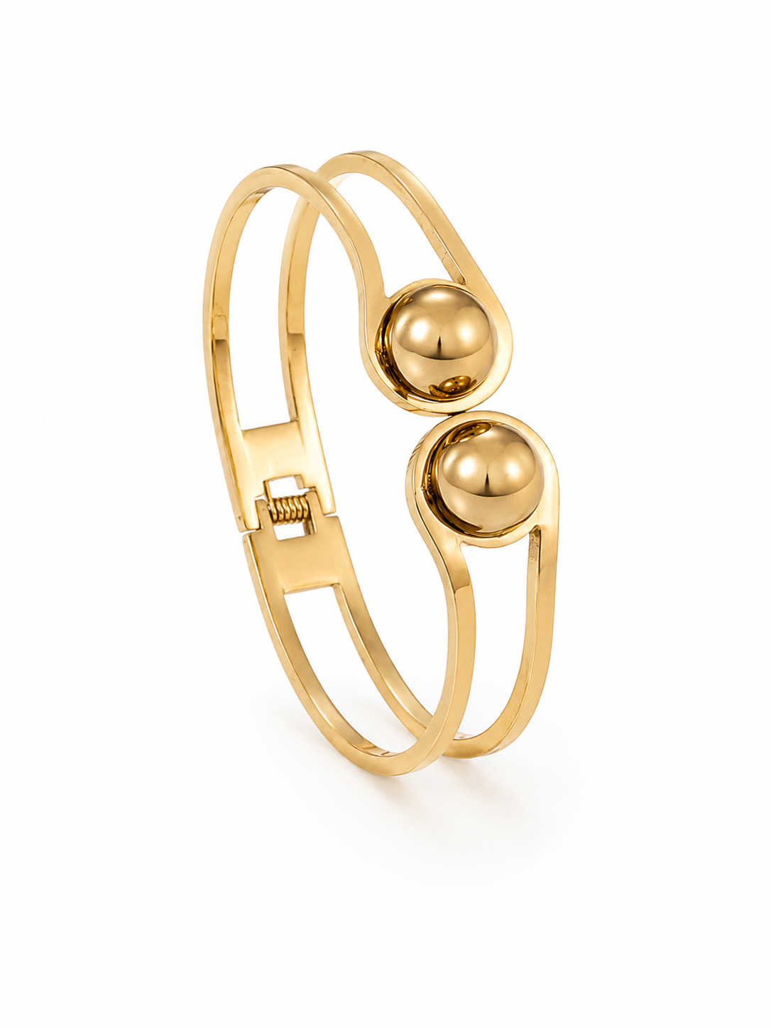 Luna Orbit Bracelet – Gold Plated Sphere Cuff Bracelet for Women – Pabeena